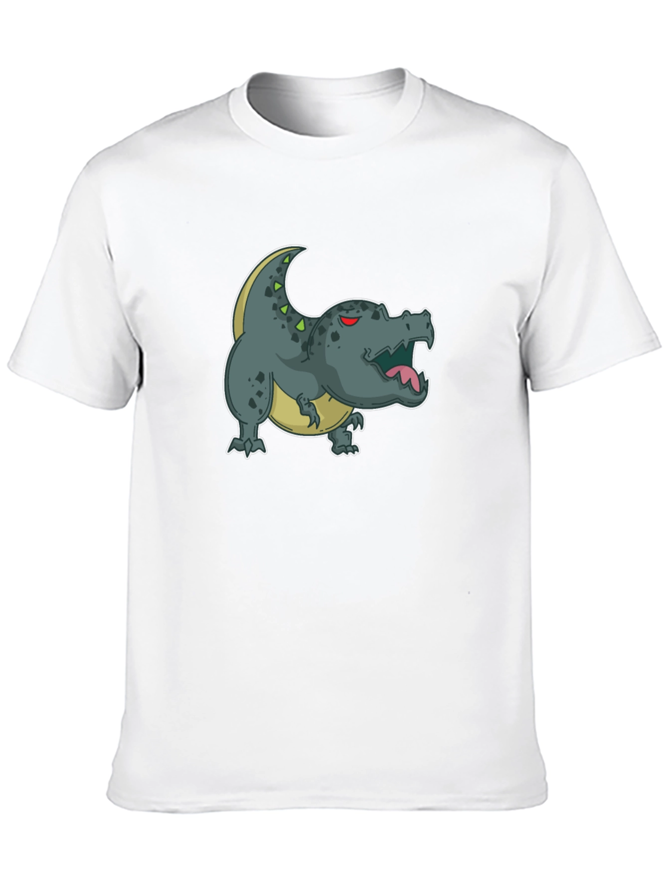 Black Cartoon Dinosaur Graphic Tee - Black view 10