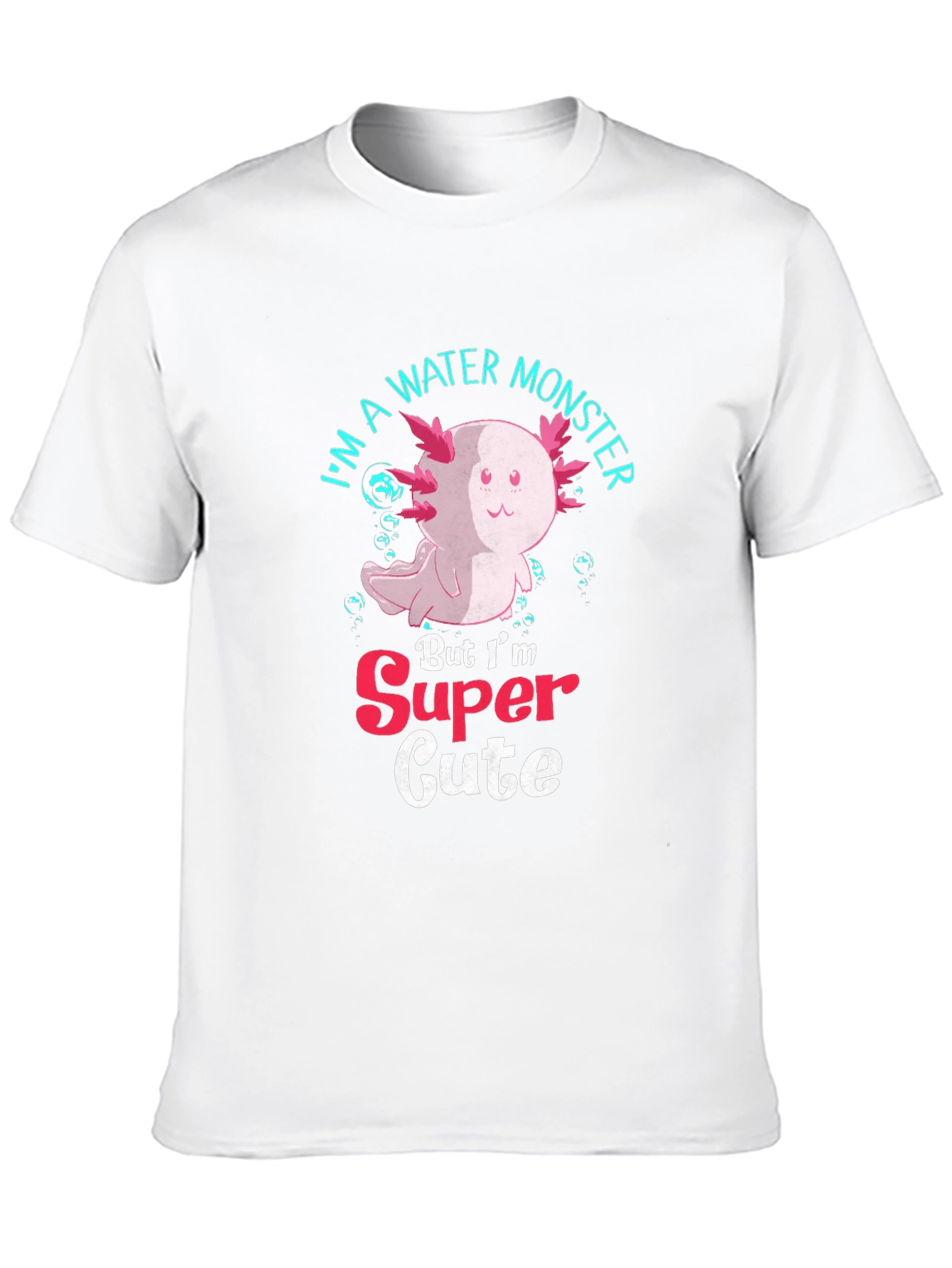 Black Cute Axolotl Water Monster T-Shirt view 10