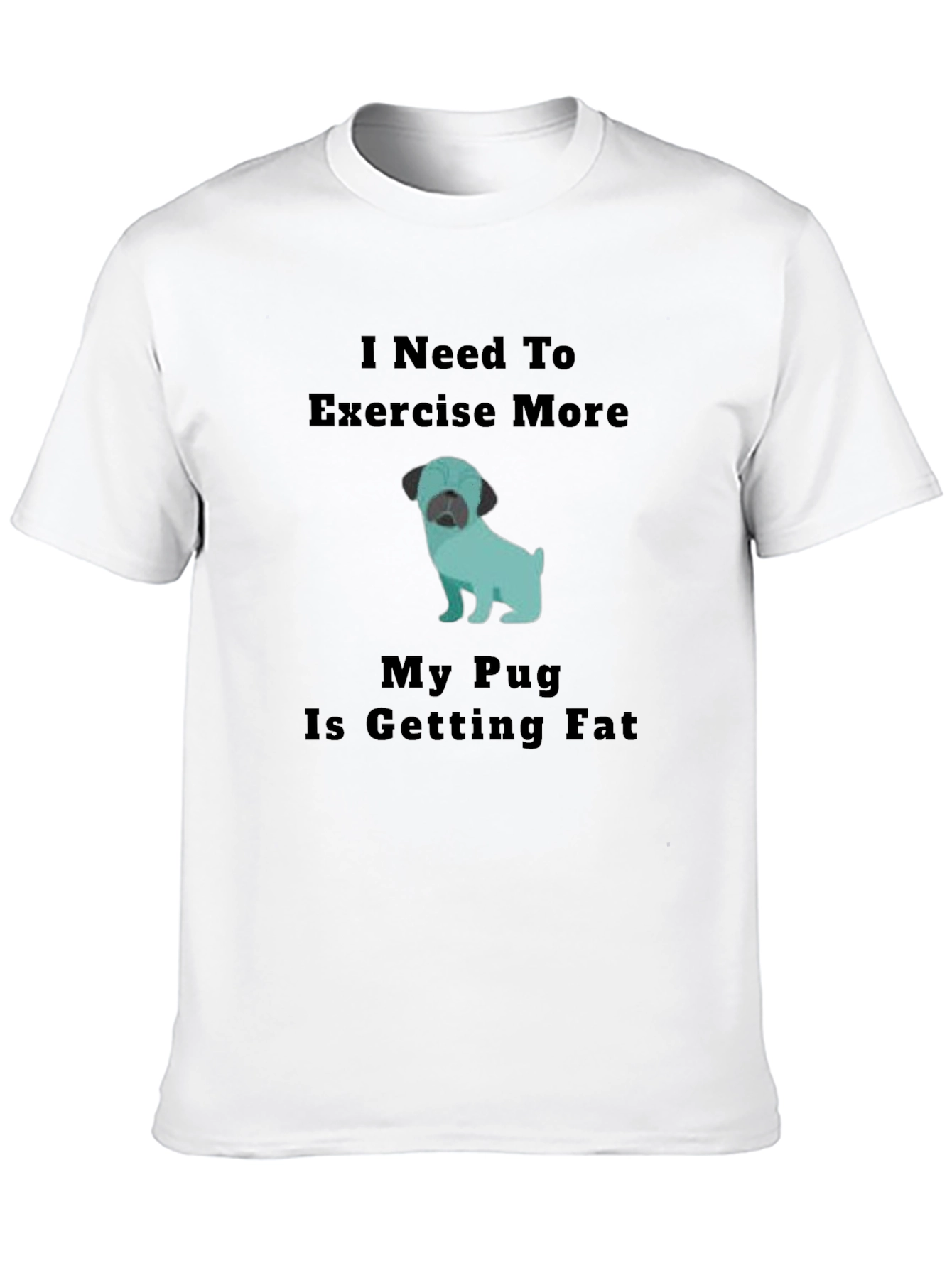 Black Pug Lover T-Shirt - Exercise More Funny Tee view 10