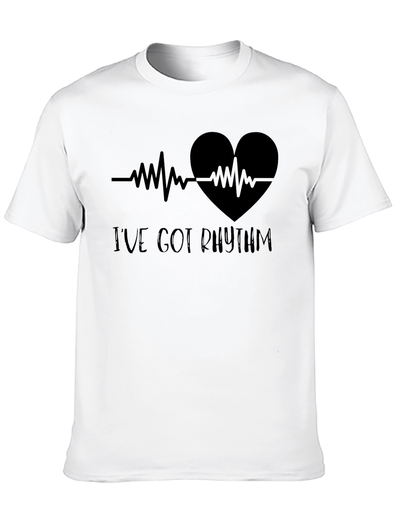Black I've Got Rhythm Heartbeat T-Shirt view 10