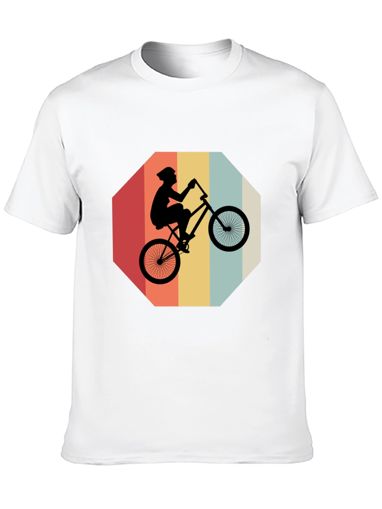 Black Retro Bike Rider Graphic Tee - Black Cotton Blend view 10