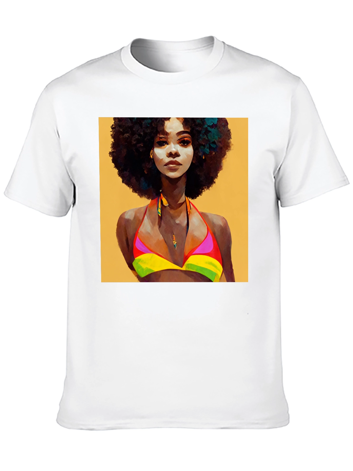 Black Afro Woman Art Graphic T-Shirt view 10