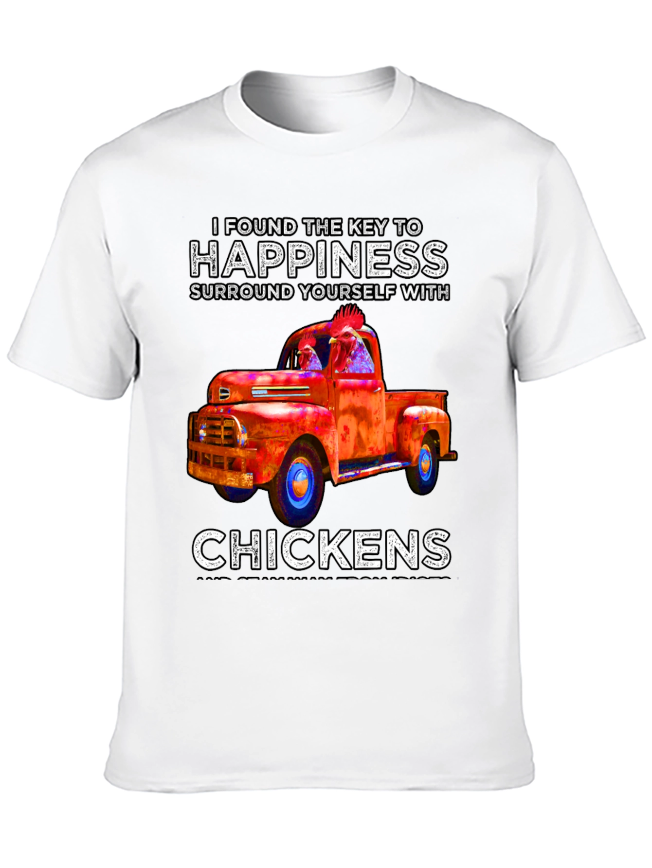 Black Happiness is Chickens Truck T-Shirt view 10