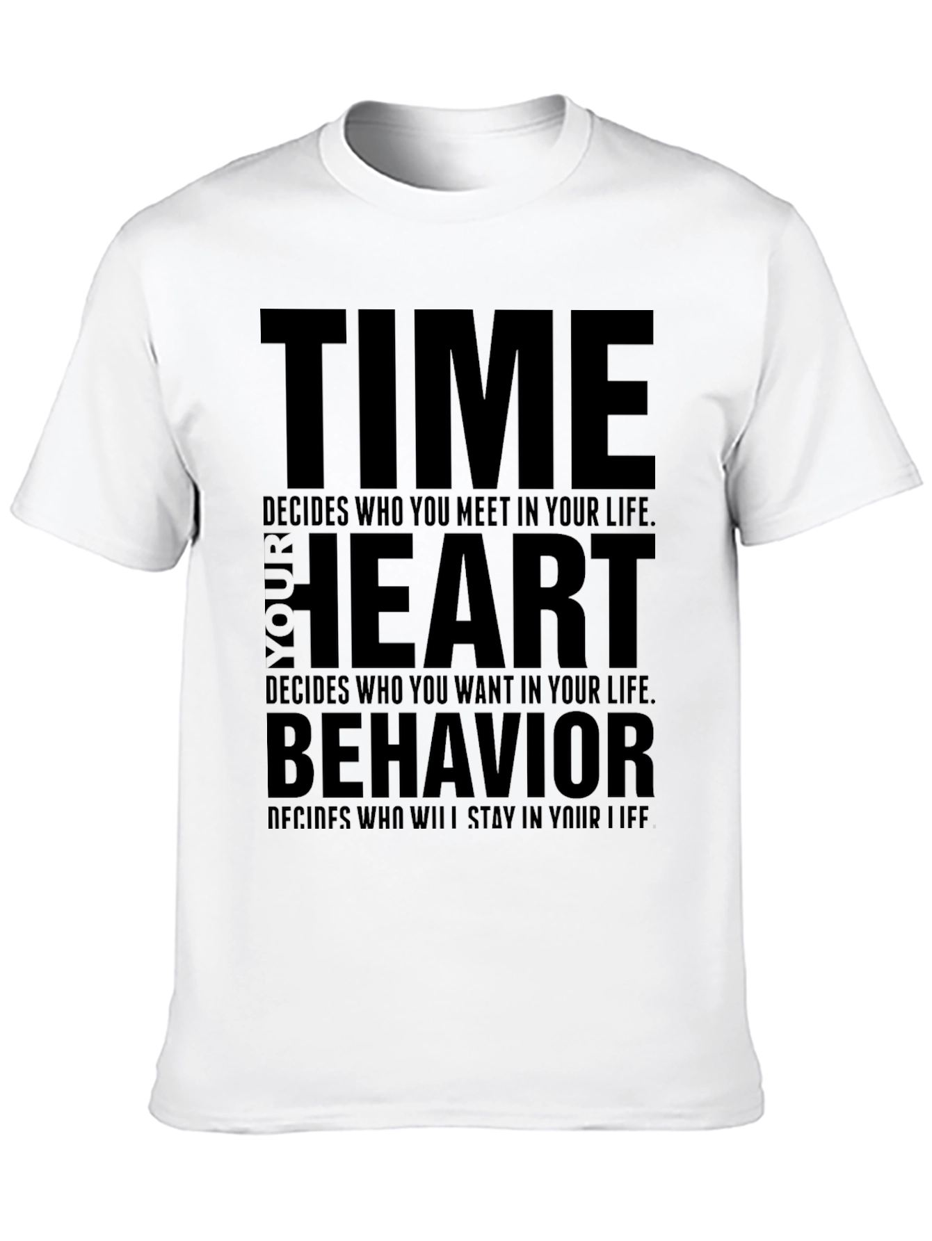 Black Time Heart Behavior Men's Graphic T-Shirt view 10