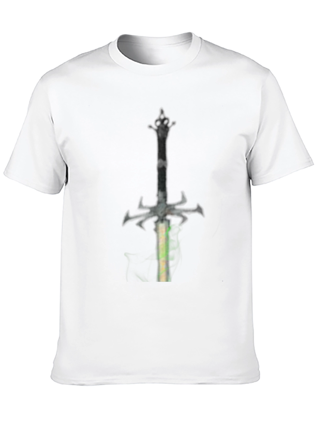 Black Fantasy Sword Graphic Tee - Black Cotton Casual Shirt view 10