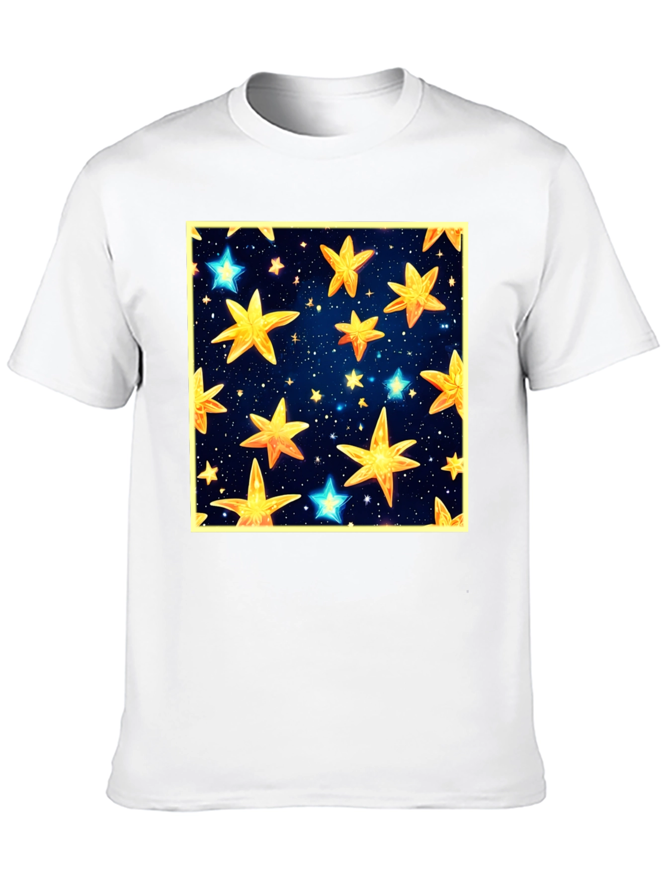 Black Starry Night Graphic Tee - Black Cotton Comfort view 10