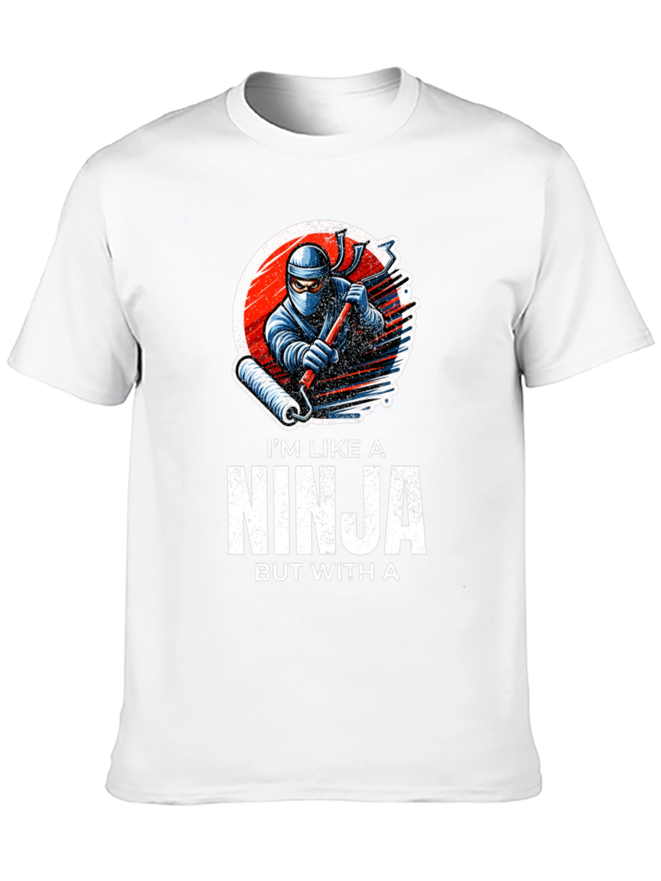 Black Ninja Painter T-Shirt - Funny Graphic Tee view 10