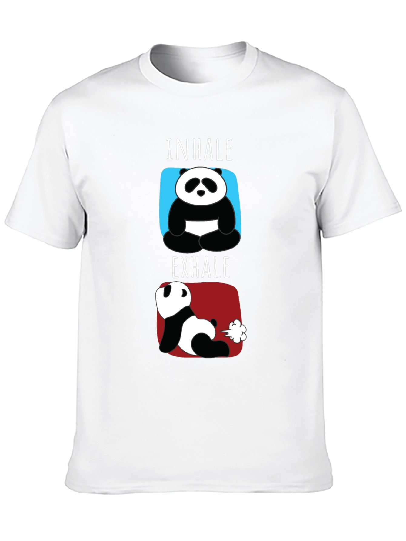 Black Inhale Exhale Funny Panda T-Shirt view 10