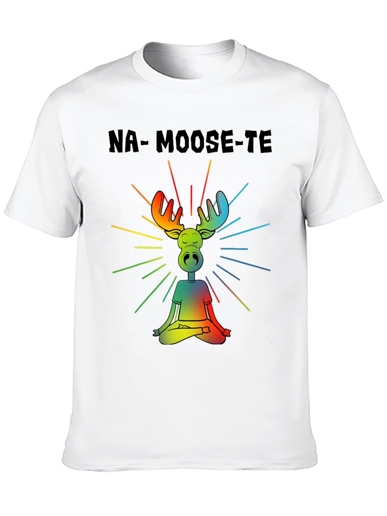 Black Na-Moose-Te T-Shirt - Yoga Moose Design view 10