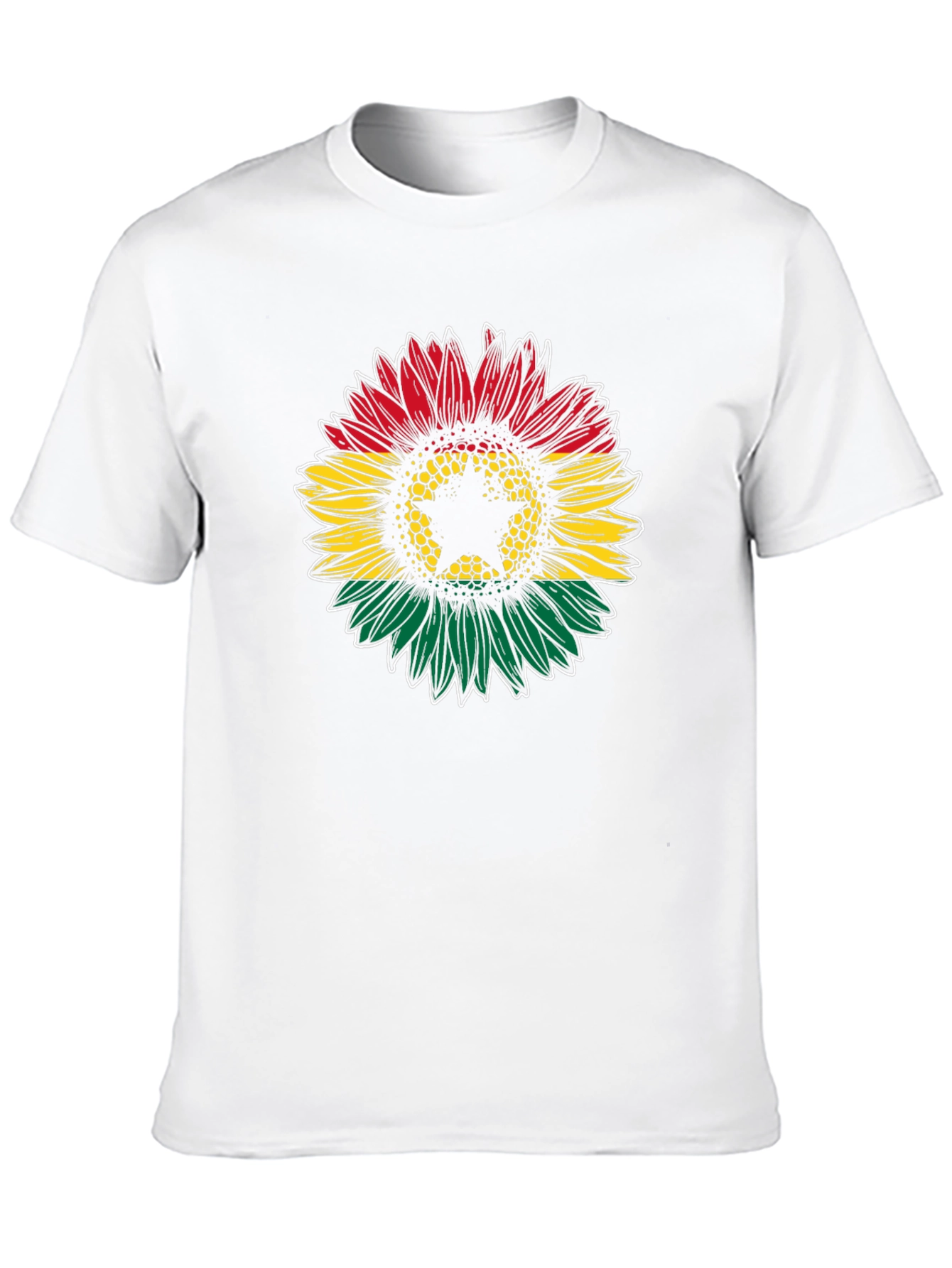 Black Ghana Flag Sunflower Graphic T-Shirt view 10