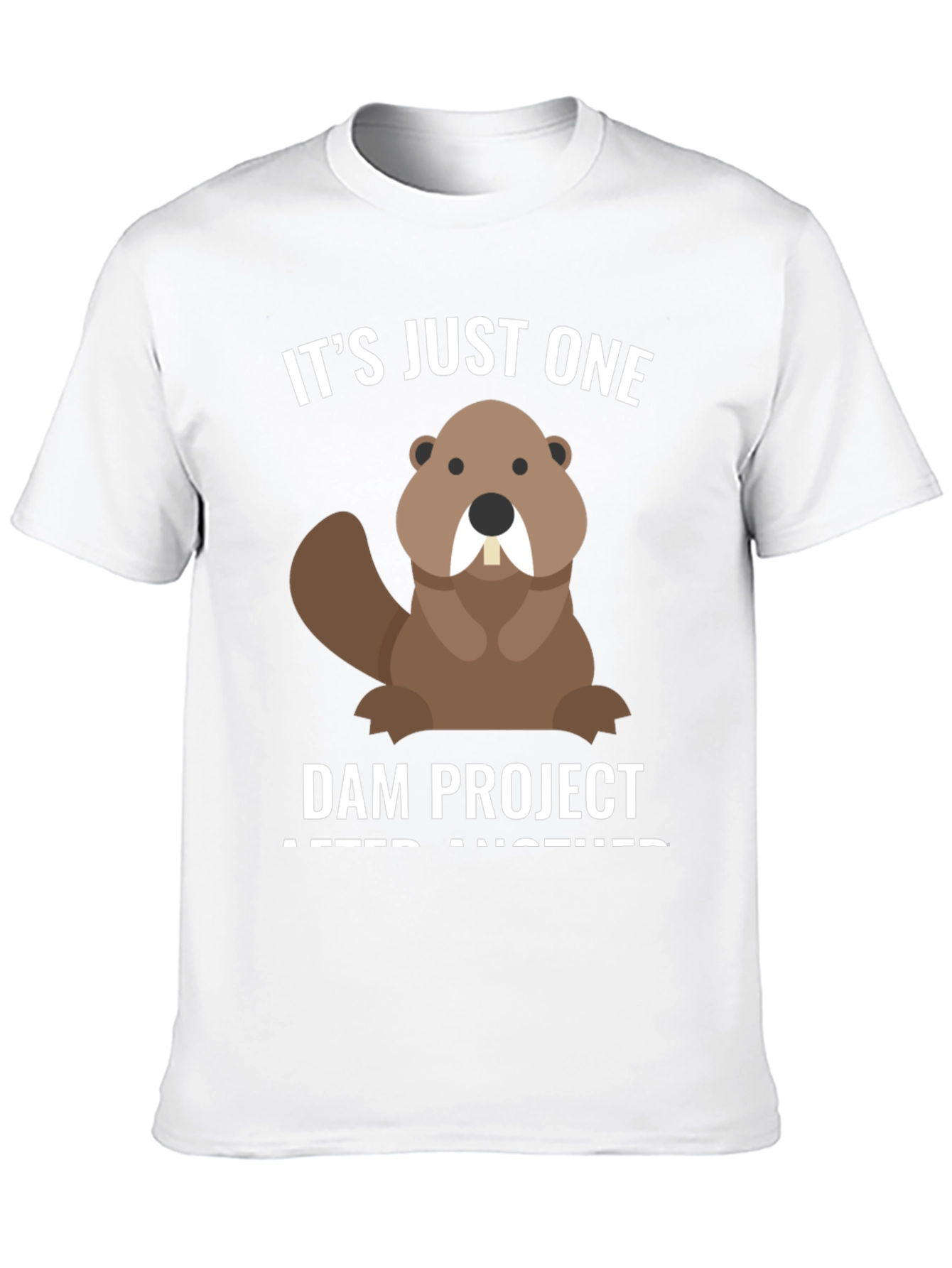 Black Funny Beaver T-Shirt - Dam Project Tee view 10