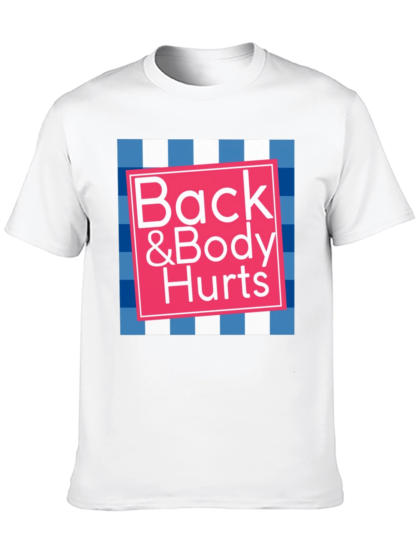 Black Funny "Back & Body Hurts" Graphic T-Shirt view 10
