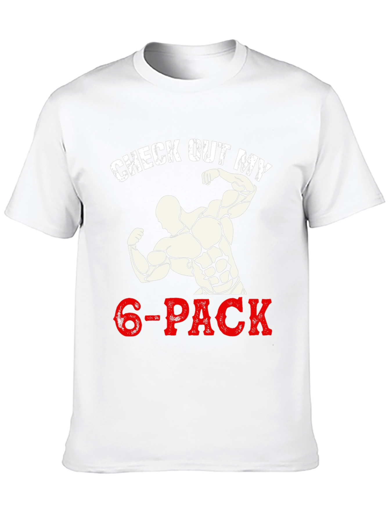 Black Check Out My 6-Pack Funny Gym Workout T-Shirt view 10
