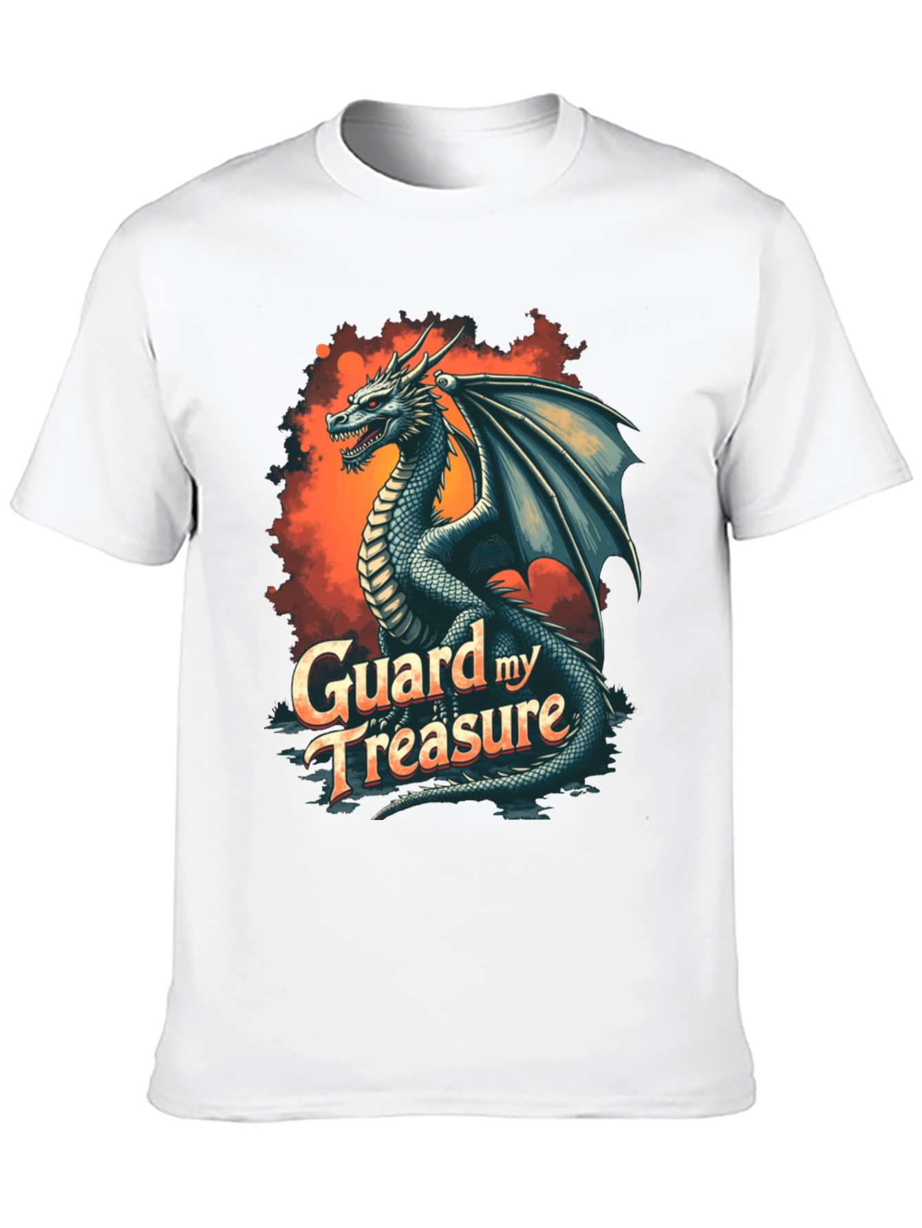Black Dragon Guard My Treasure Graphic T-Shirt view 10