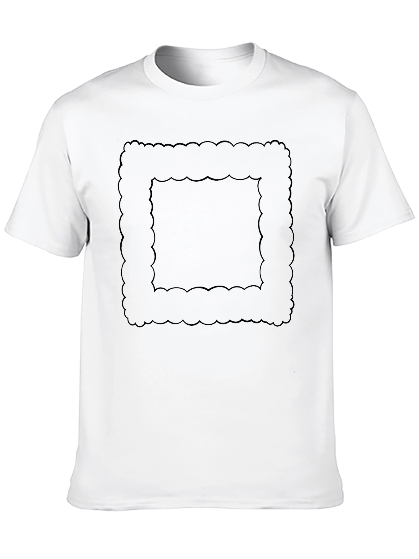 Black Black Graphic Tee - Abstract Border Design view 10