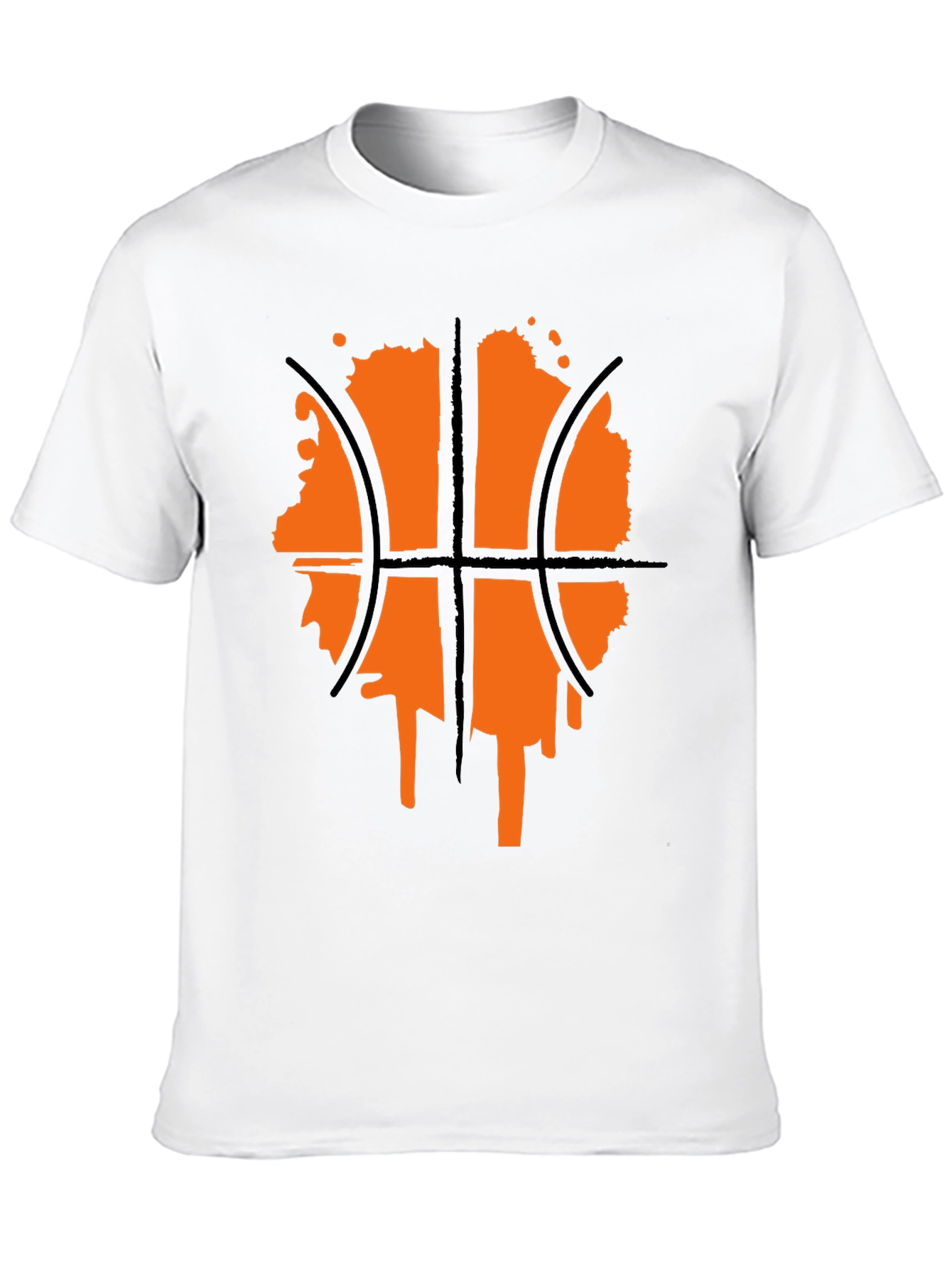 Black Basketball Graphic Tee - Black Crew Neck Shirt view 10