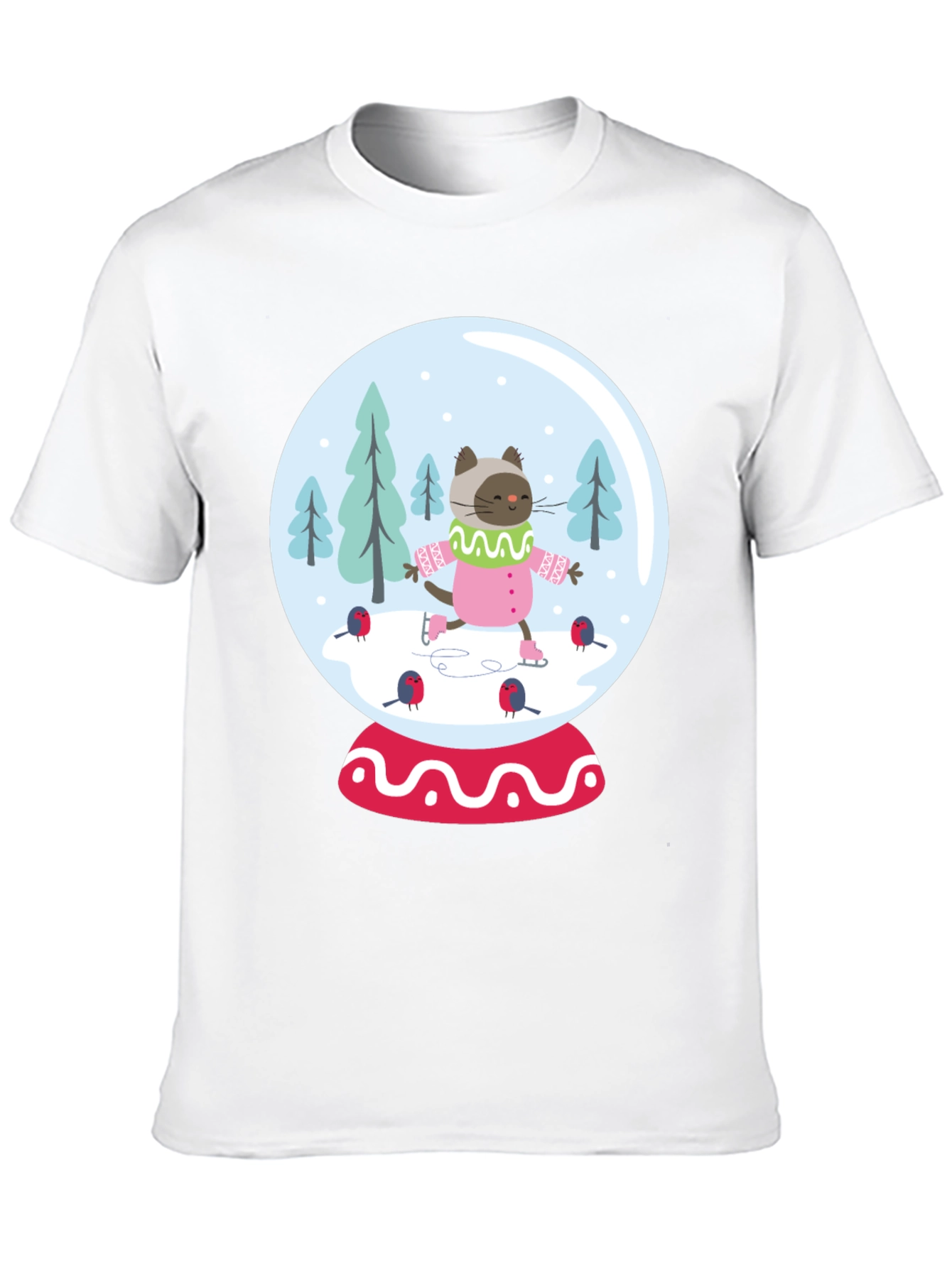 Black Cat Snow Globe Graphic Tee - Black Cotton Blend view 10