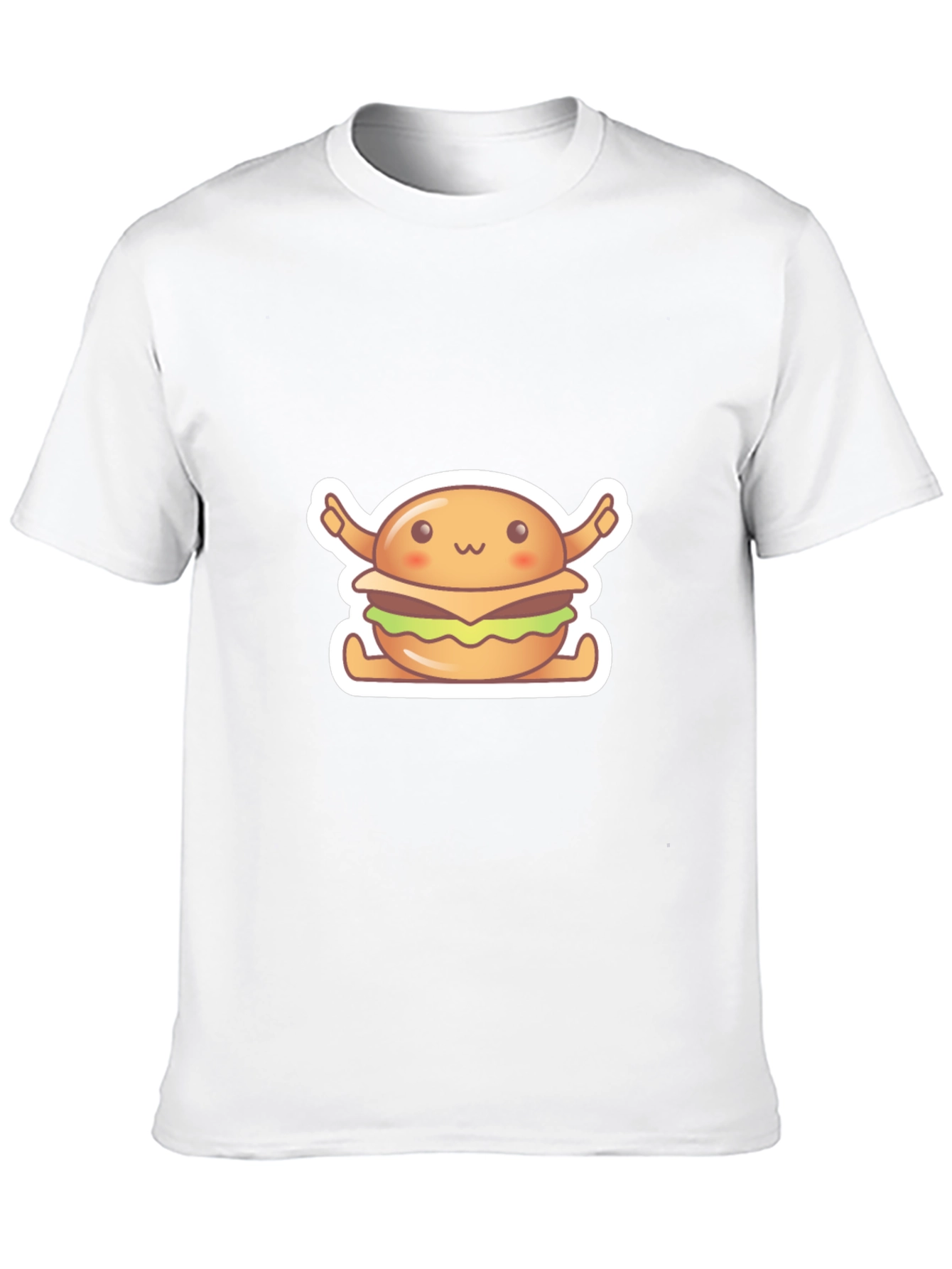 Black Kawaii Burger Graphic Tee - Unisex Black T-Shirt view 10