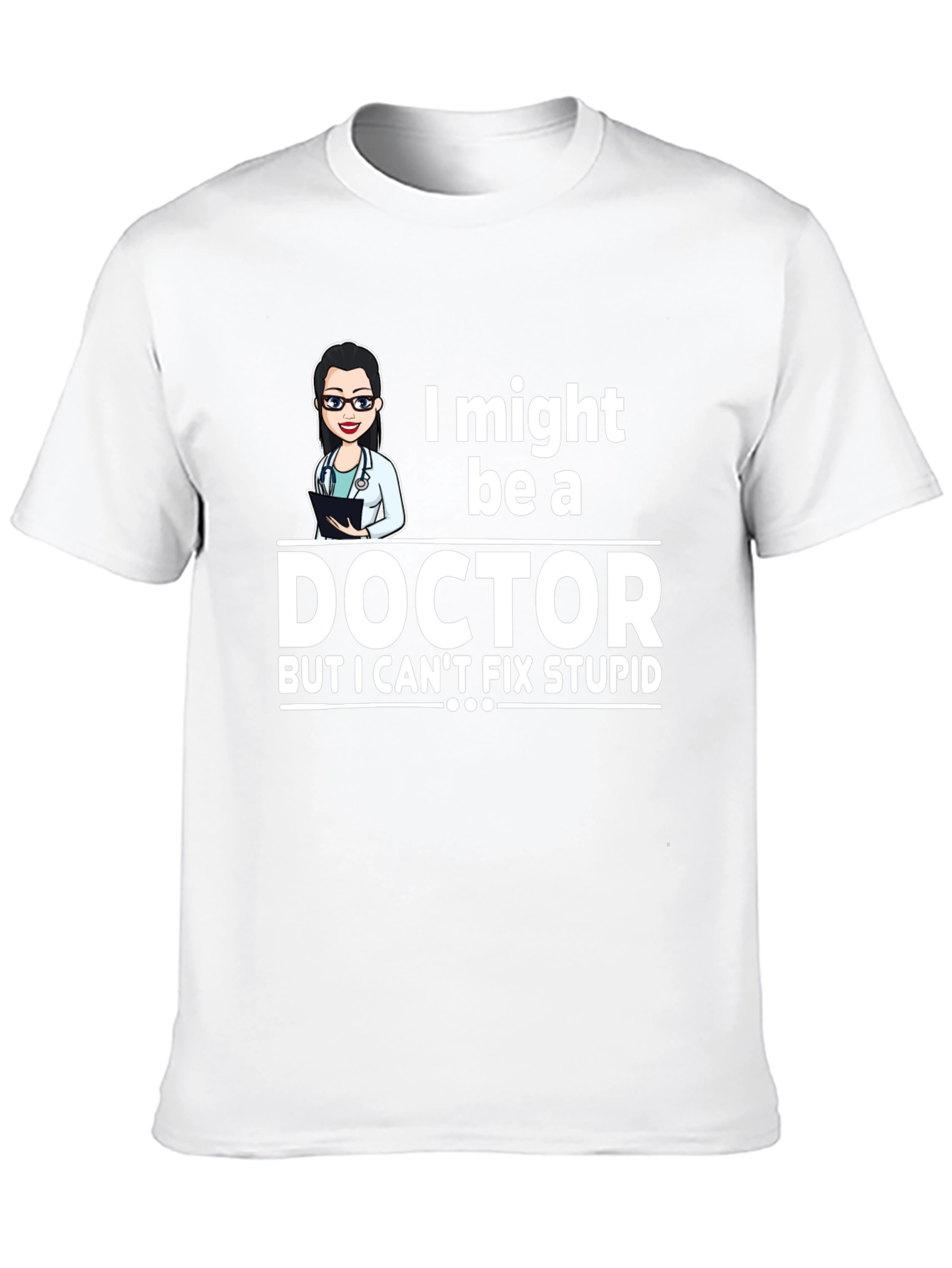 Black Doctor Humor Graphic Tee - I Might Be A Doctor T-Shirt view 10