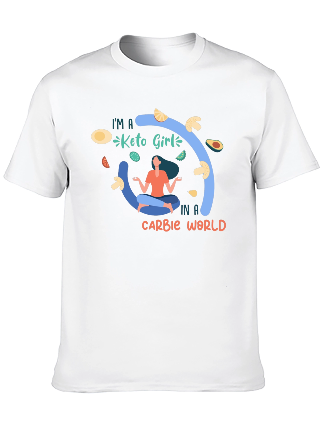 Black Keto Girl T-Shirt - Carb Conscious Design view 10