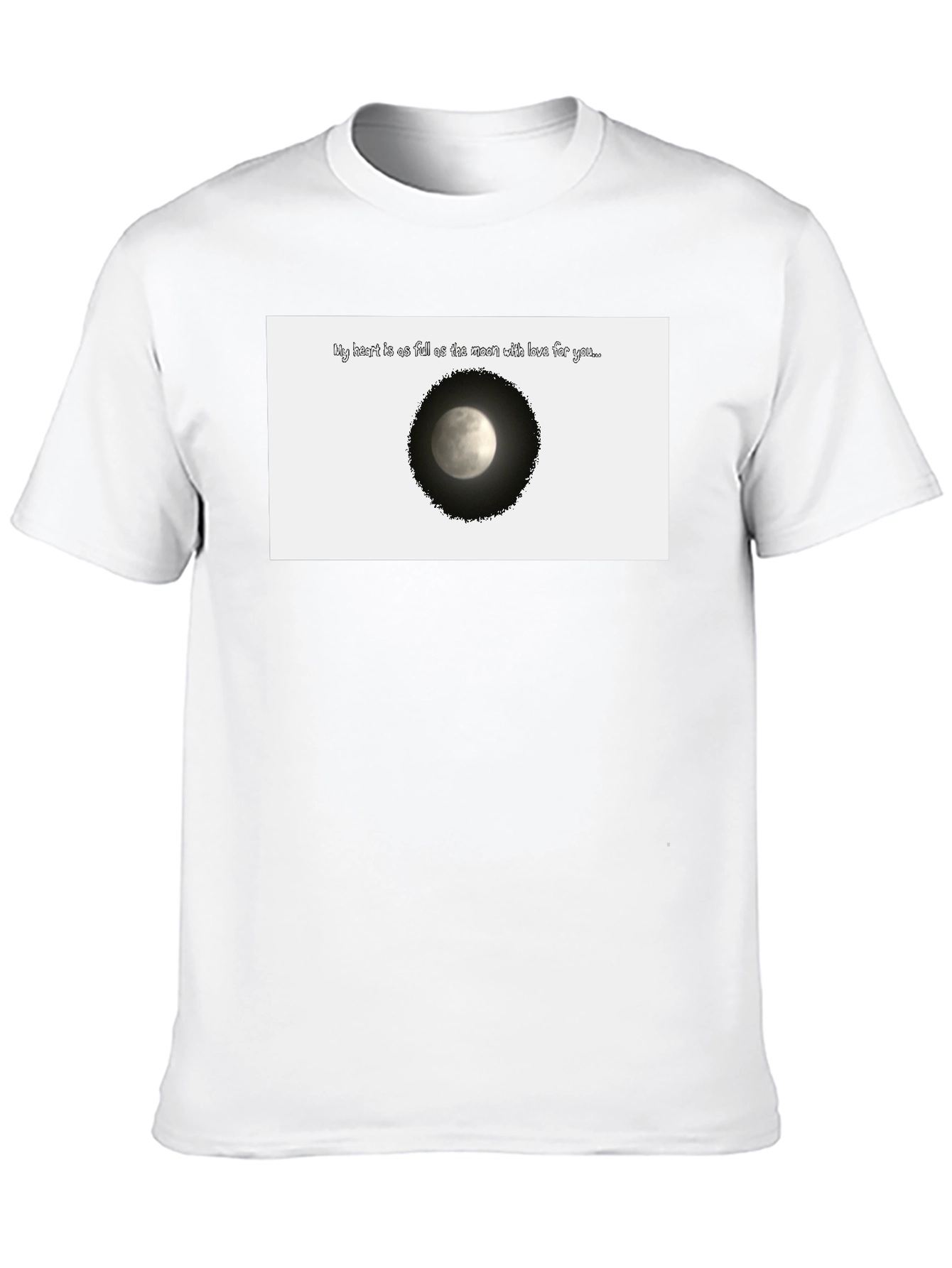 Black Moon Love T-Shirt - Heart Full of Love Design view 10