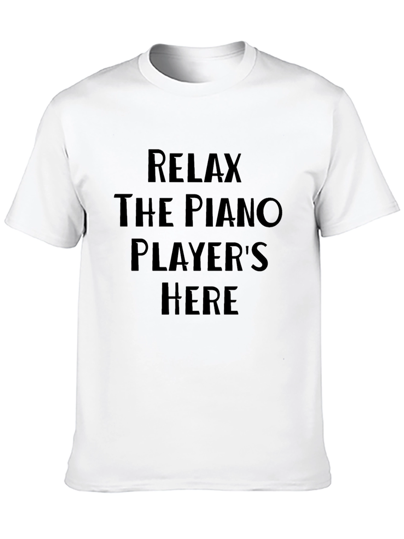 Black Relax Piano Player T-Shirt - Comfy Black Tee view 10