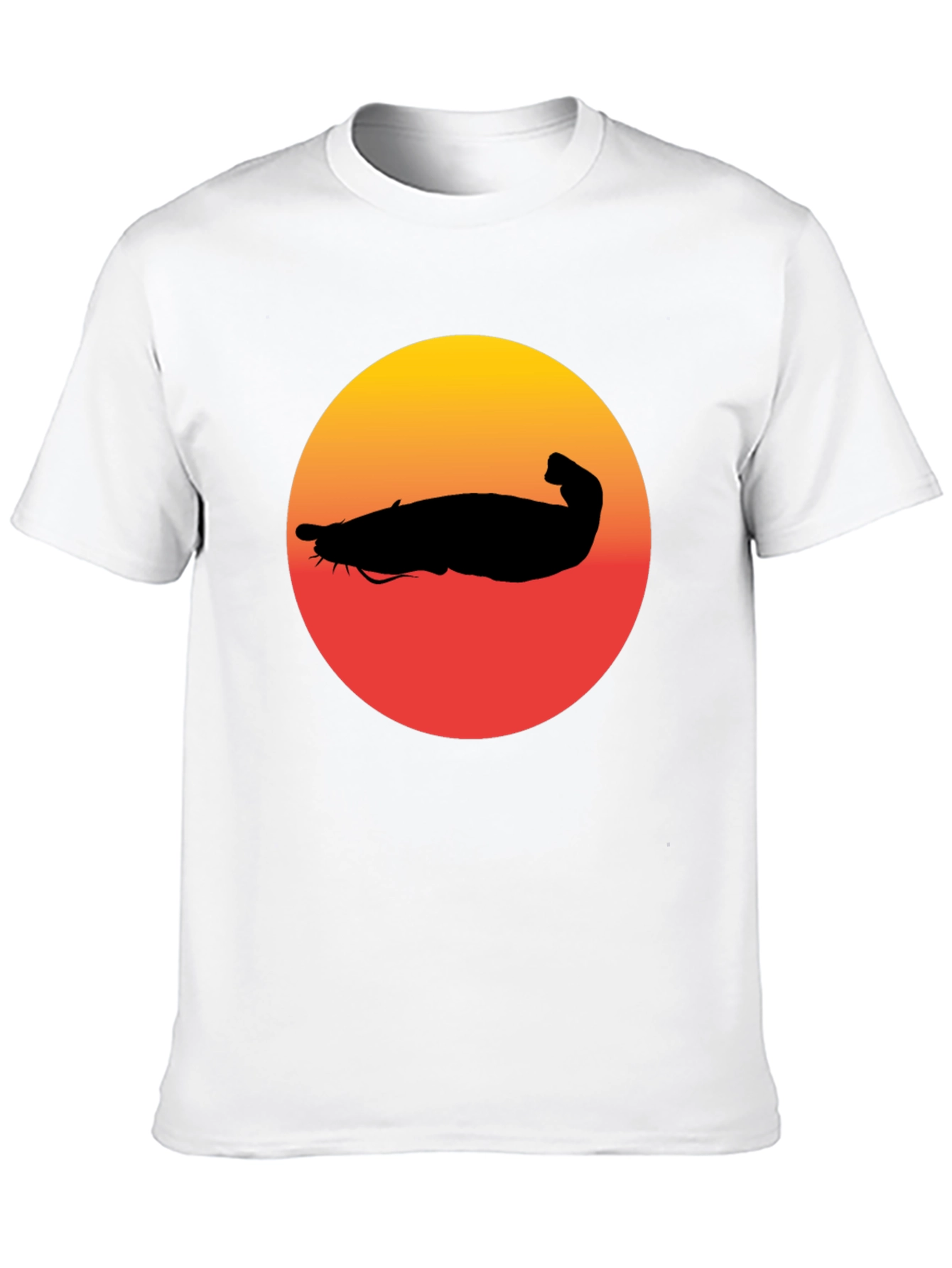 Black Catfish Sunset Graphic Tee - Unique Design view 10
