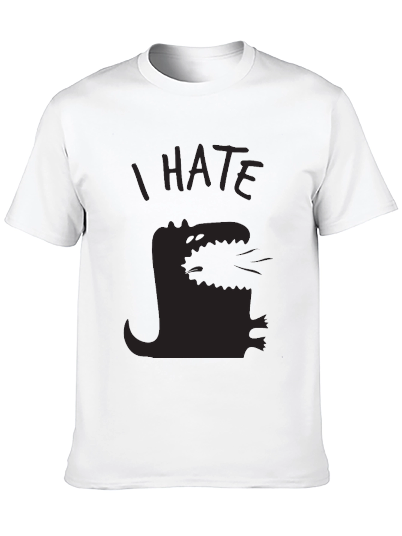 Black I Hate Dinosaur Black T-Shirt view 10
