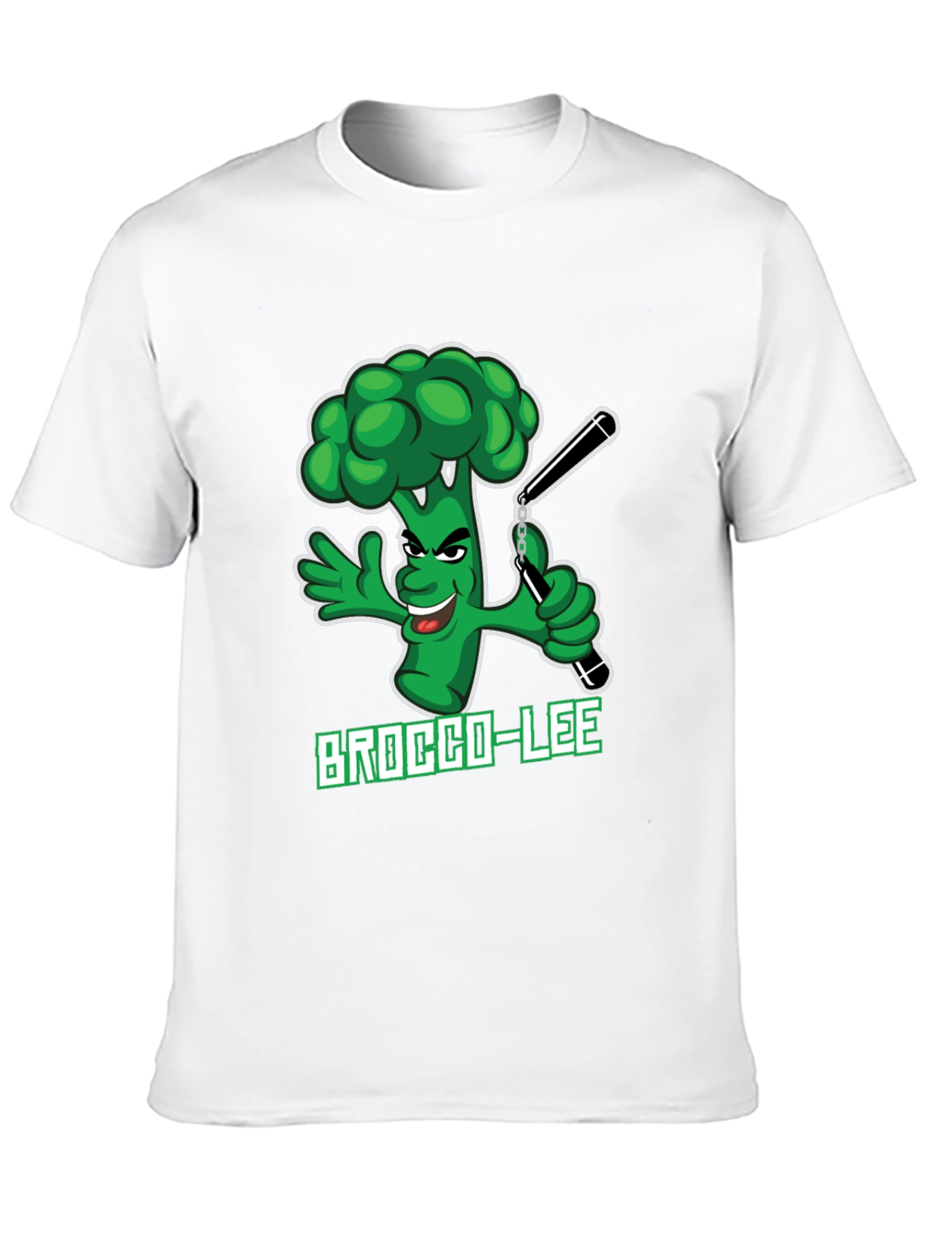 Black Brocco-Lee T-Shirt: Funny Broccoli Karate Tee view 10
