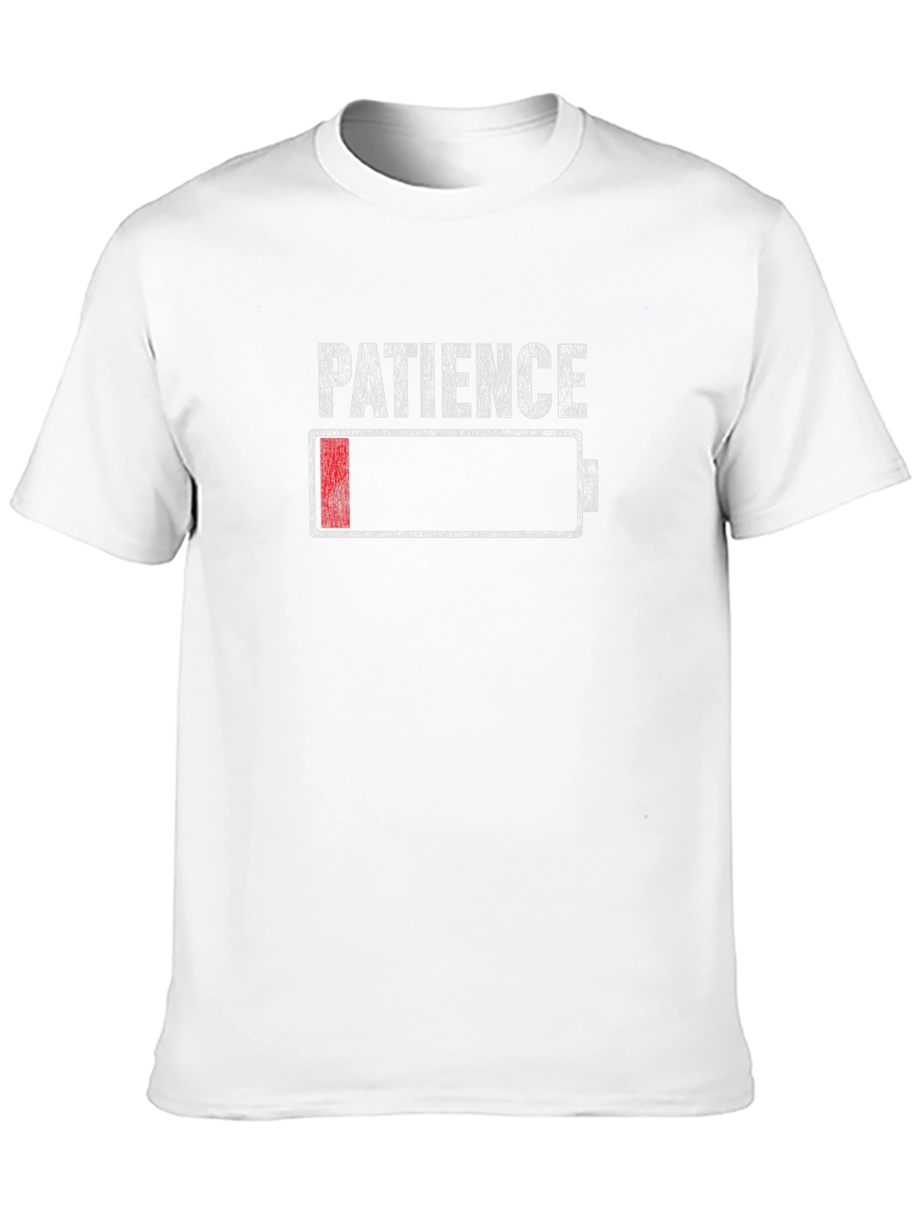 Black Patience Low Battery Funny Graphic T-Shirt view 10