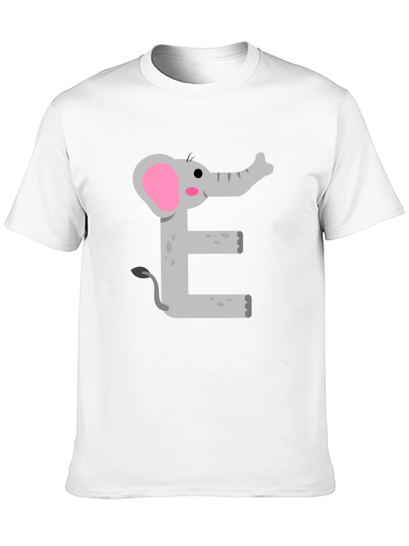 Black Elephant E Graphic Tee - Kids Alphabet Shirt view 10