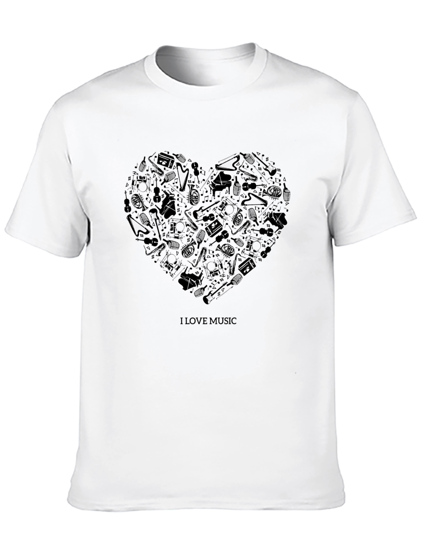 Black Music Lover's Heart T-Shirt view 10
