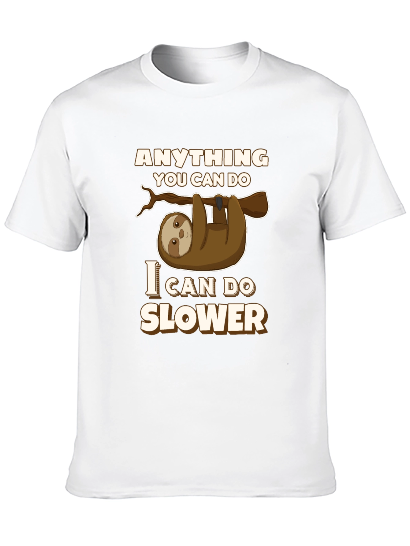 Black Funny Sloth T-Shirt - Anything You Can Do, I Can Do Slower view 10