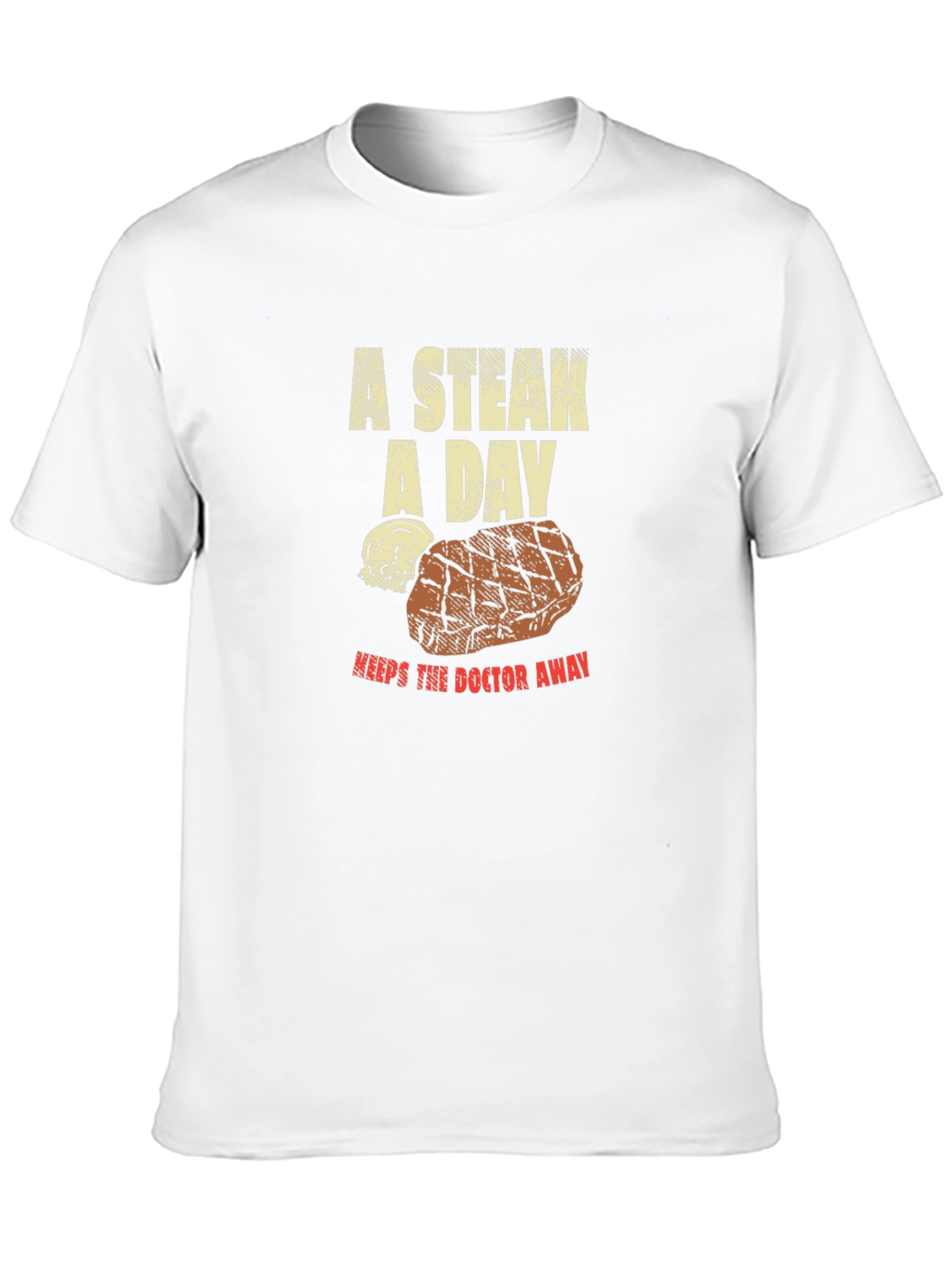Black Funny Steak Lover T-Shirt - A Steak A Day Graphic Tee view 10