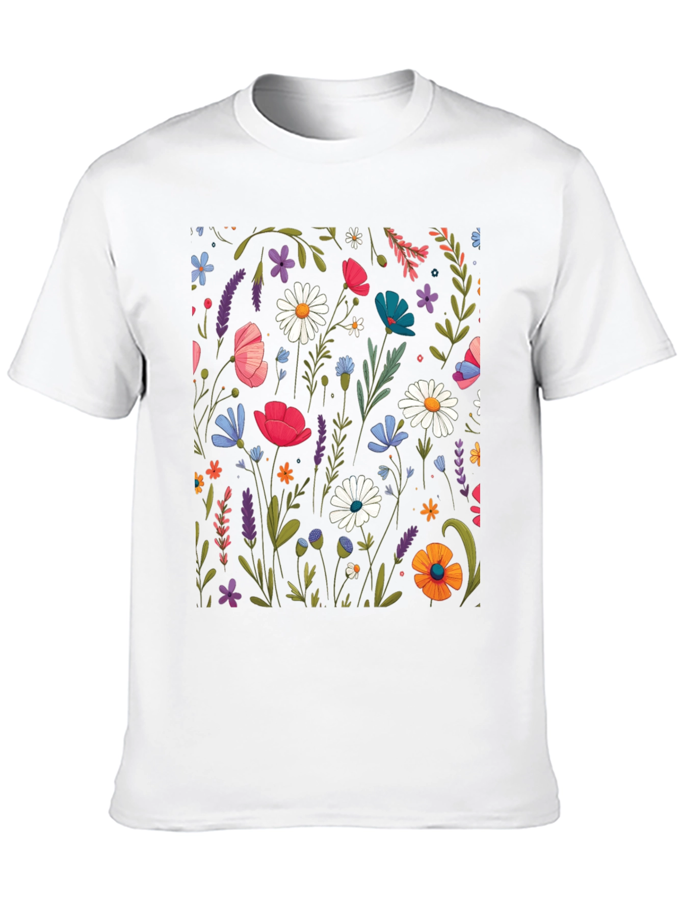 Black Floral Print Black T-Shirt view 10