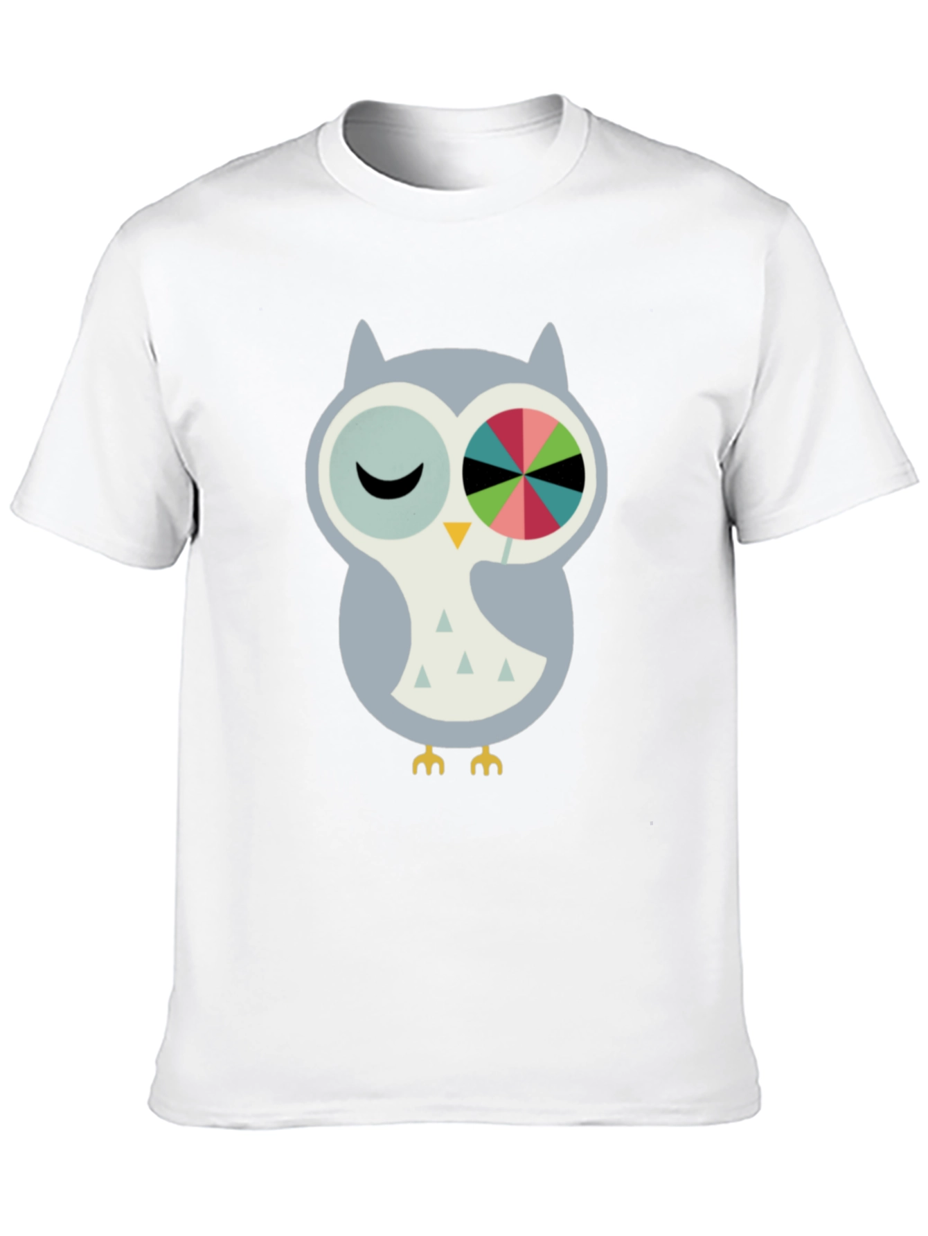 Black Whimsical Owl Graphic Tee - Cotton Blend Comfort view 10