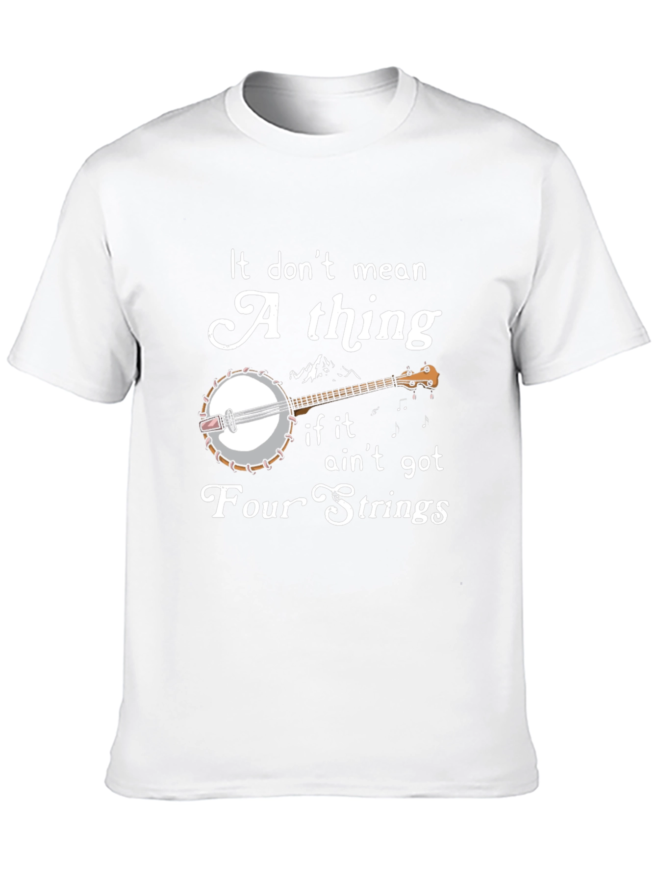 Black Banjo Four Strings Graphic T-Shirt view 10