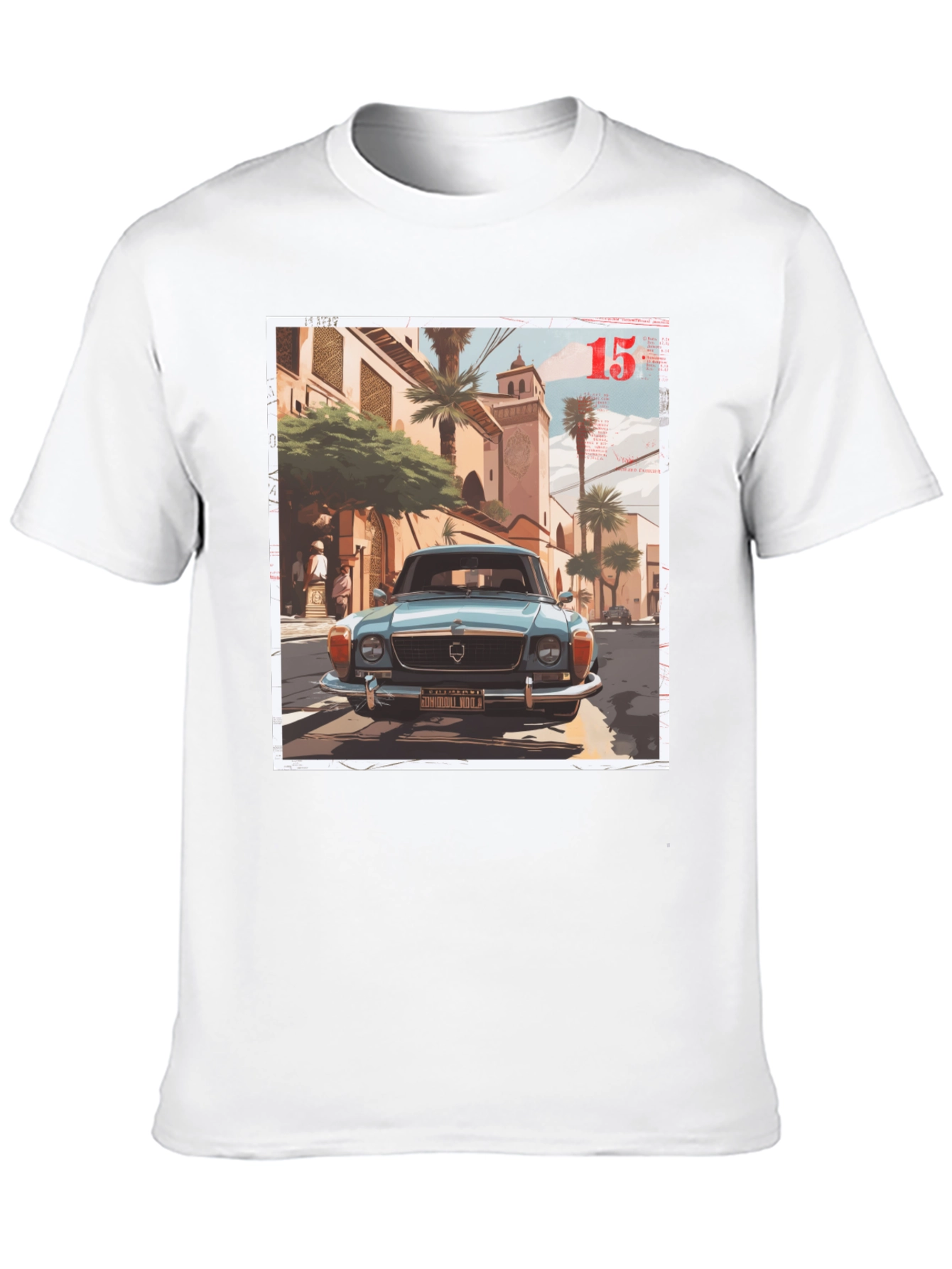 Black Vintage Car Graphic Tee - Men's Black T-Shirt view 10