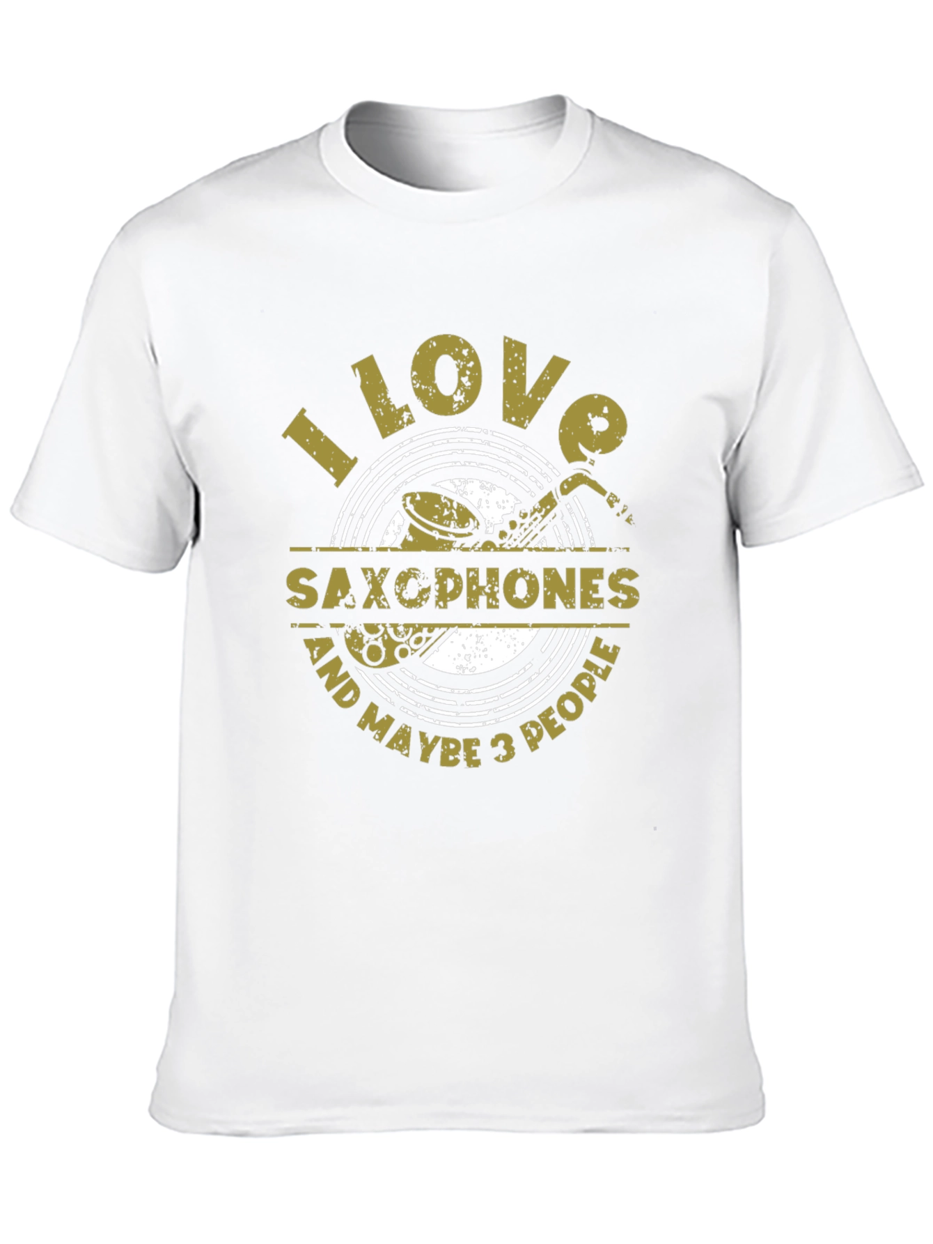 Black I Love Saxophones & Maybe 3 People T-Shirt view 10