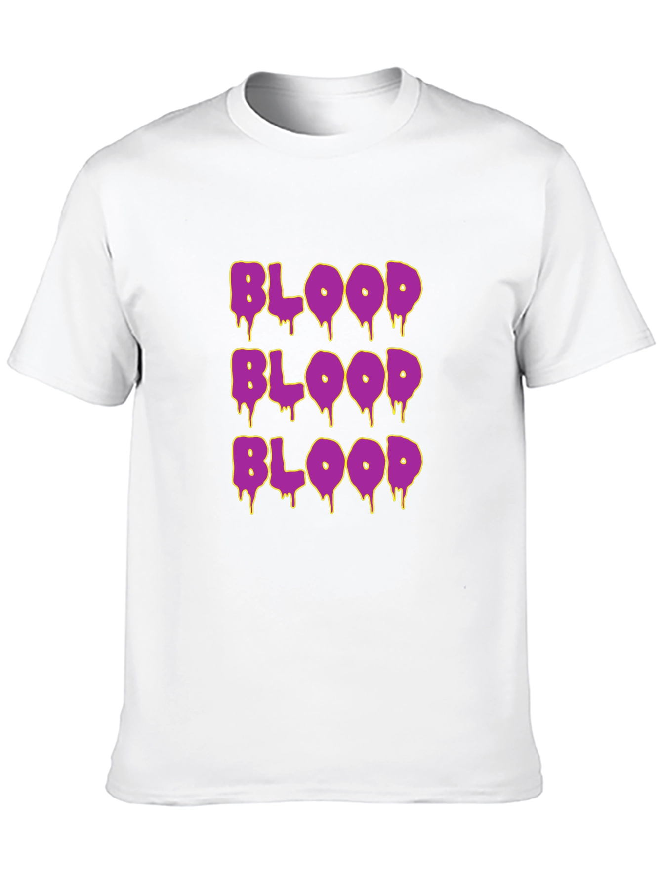 Black Blood Drip T-Shirt - Purple Novelty Graphic Tee view 10