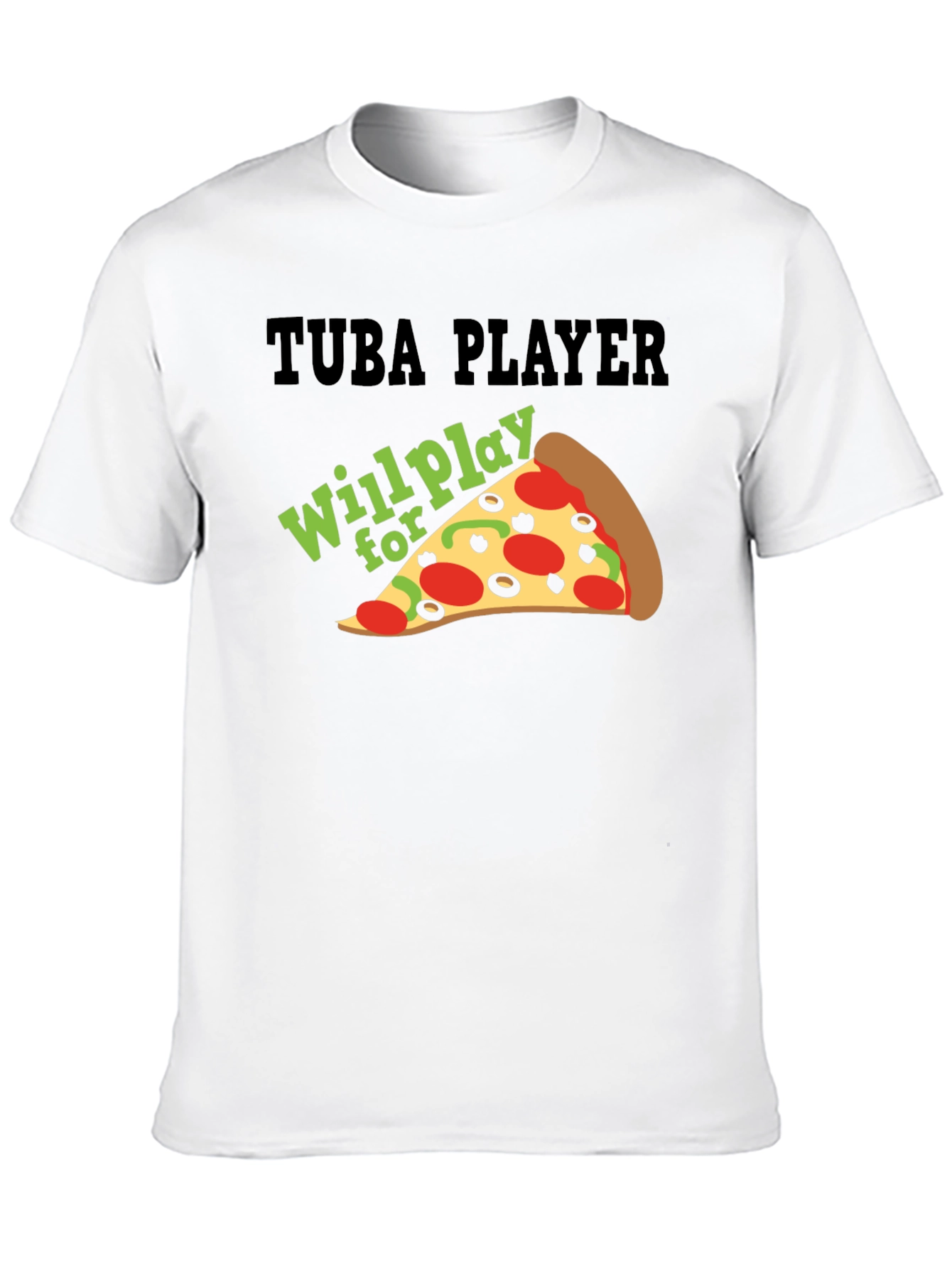 Black Tuba Player Will Play For Pizza Black T-Shirt view 10