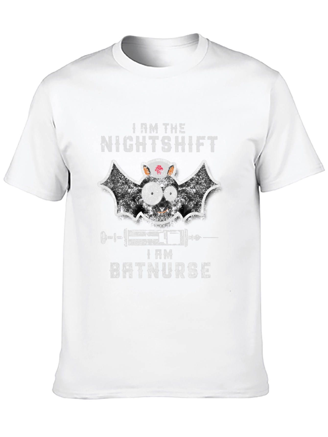 Black Nightshift Batnurse Graphic Tee - Halloween Nurse Shirt view 10