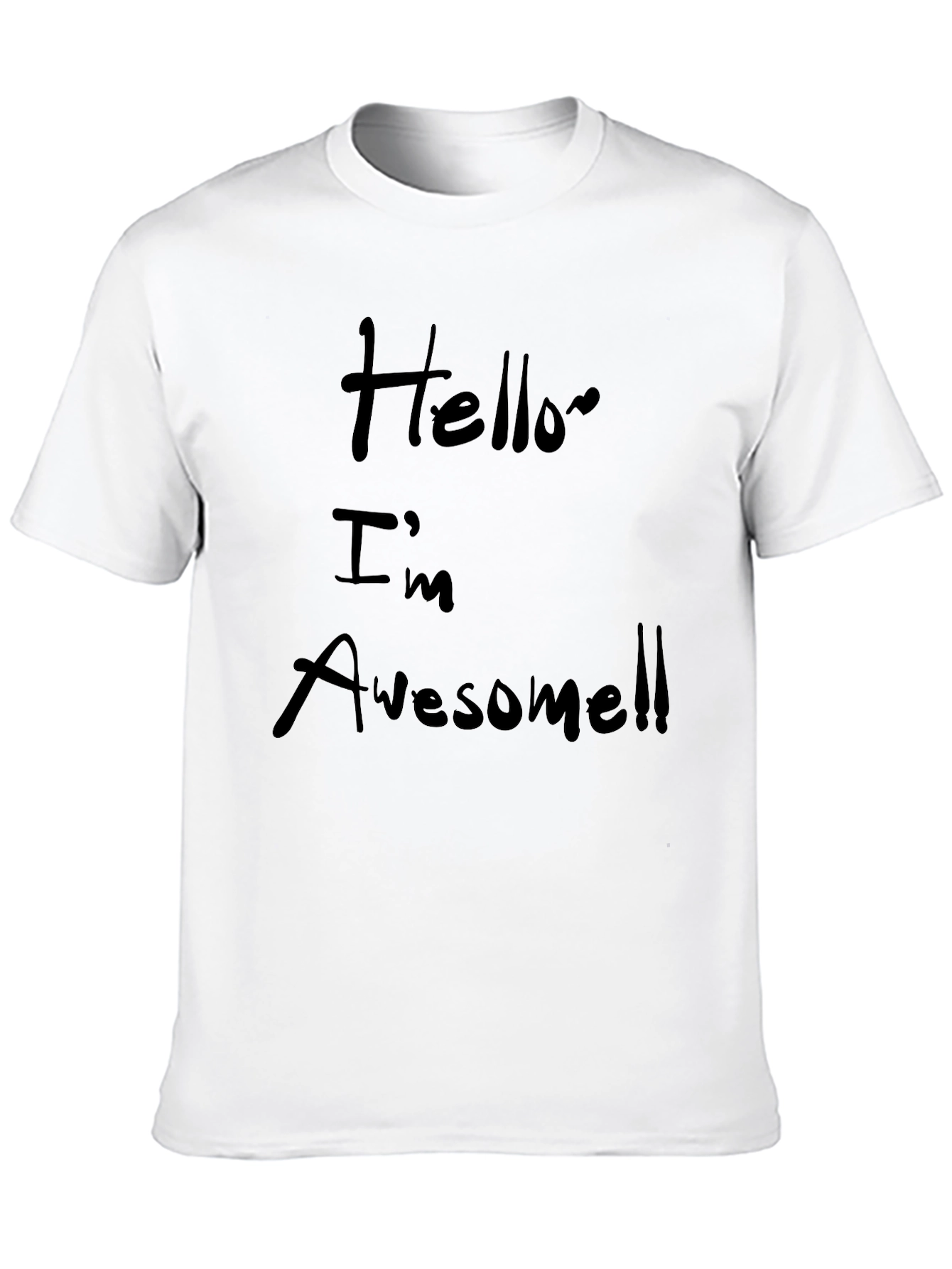 Black Hello I'm Awesome Black T-Shirt view 10