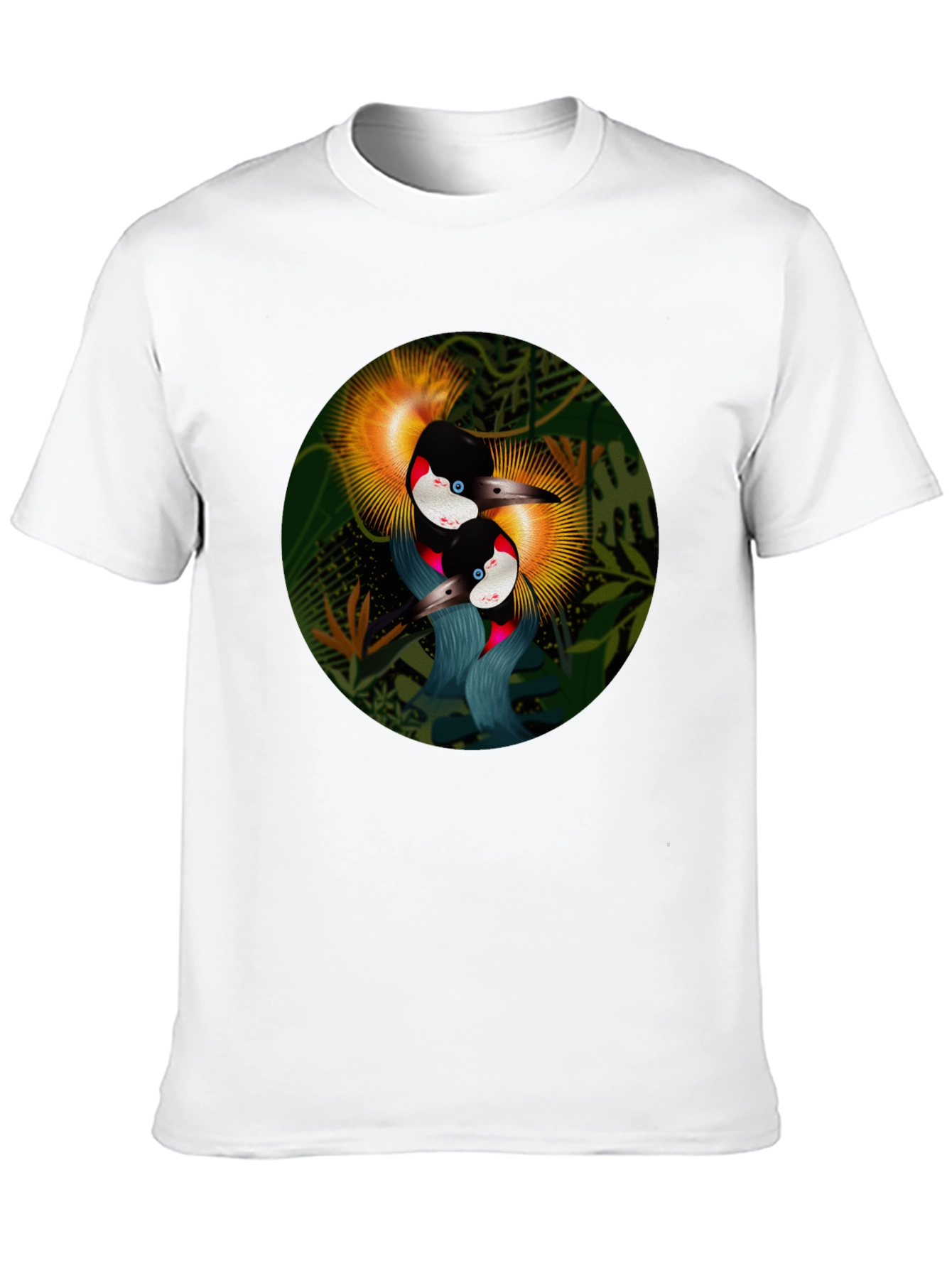 Black Tropical Bird Graphic Tee - Black Cotton Blend view 10