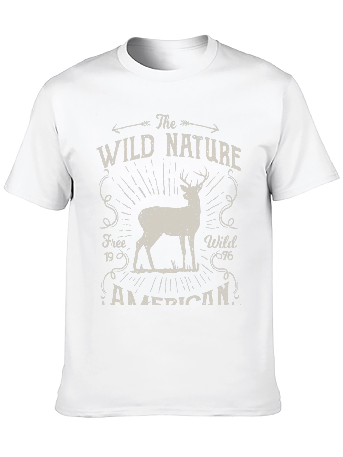Black Wild Nature Graphic Tee - American Deer Print view 10