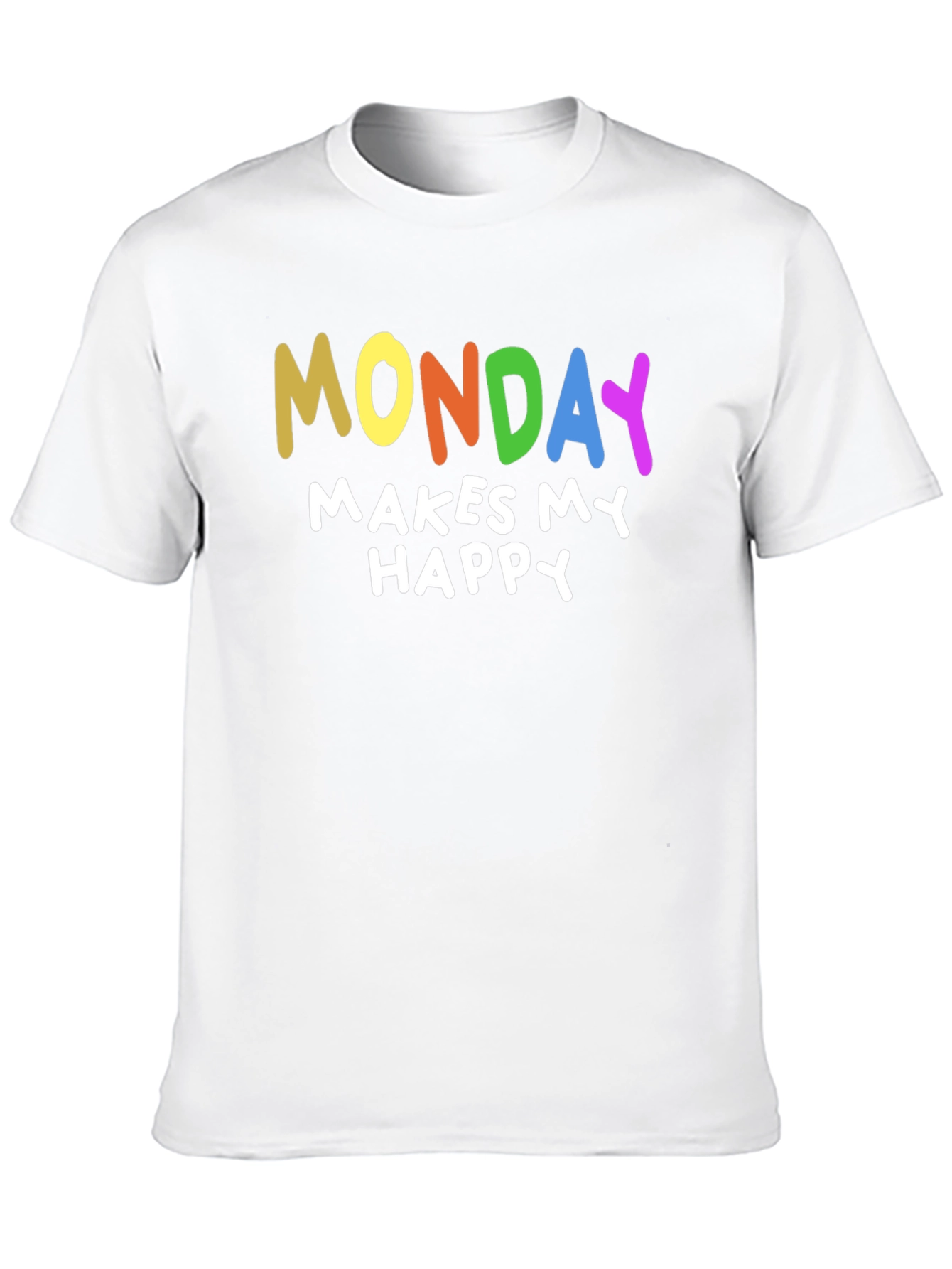 Black Funny Monday Makes Me Happy T-Shirt view 10