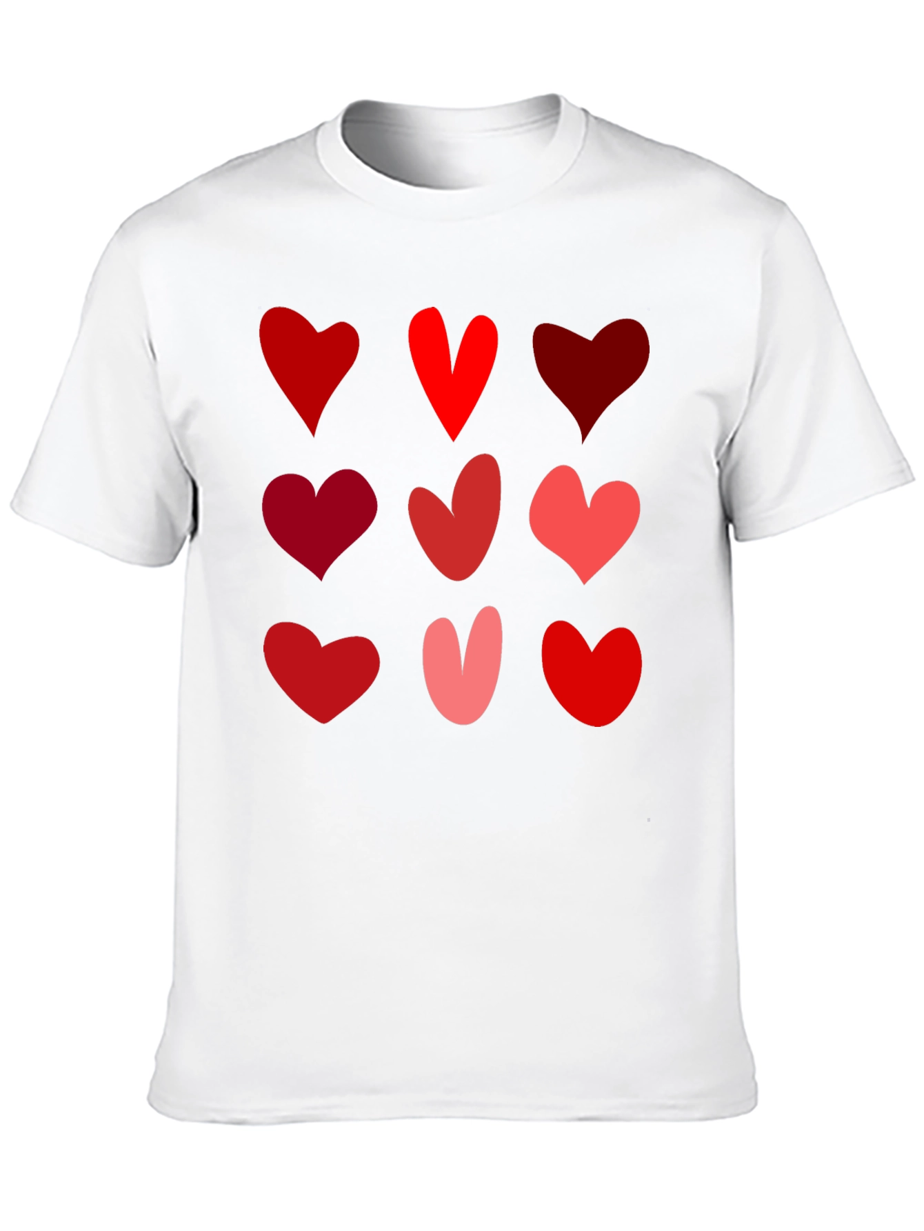 Black Heart Pattern Black T-Shirt view 10