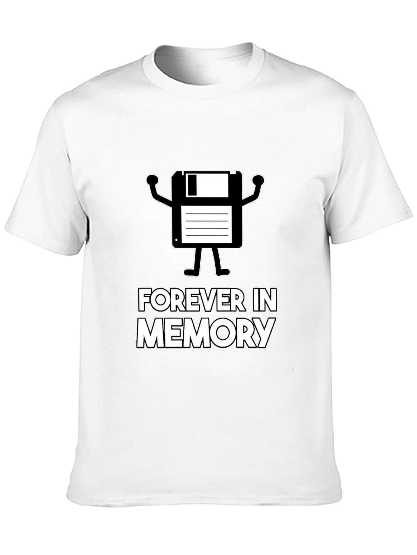 Forever In Memory Floppy Disk Black T-Shirt - 10