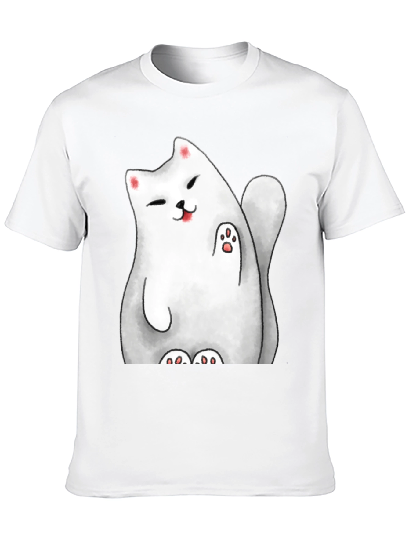 Black Lucky Cat Graphic Tee - Cute Cartoon Style view 10