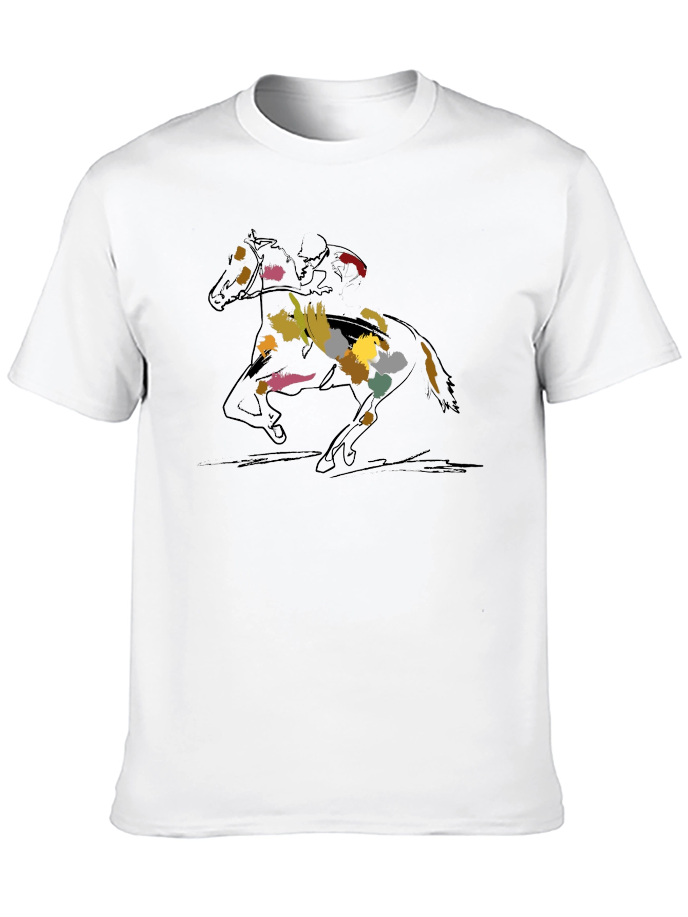 Black Horse Race Graphic Tee - Stylish Men's Black T-Shirt view 10